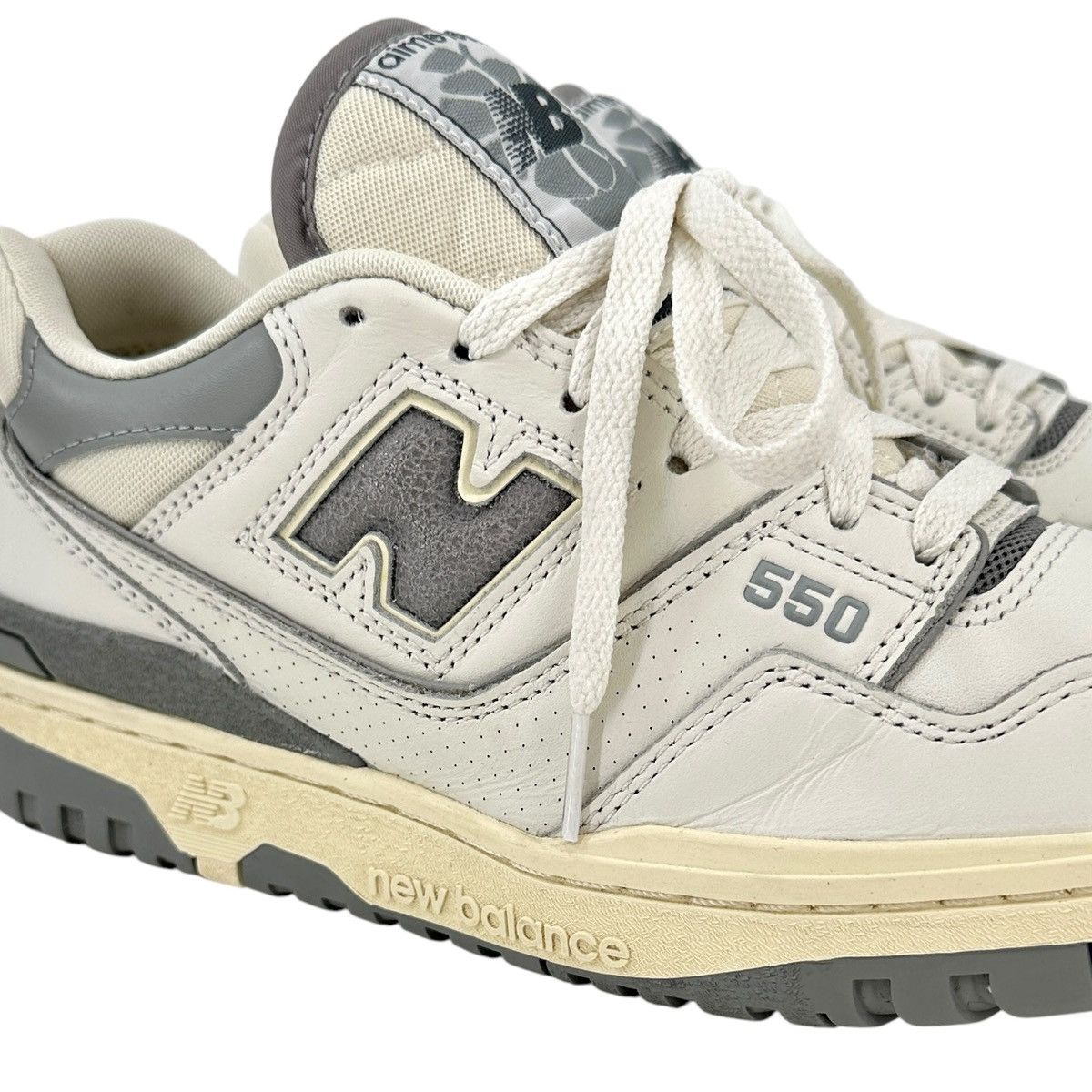 Aime Leon Dore × New Balance ALD 550 White & Gray Lowtop Leather Sneakers Size US 7.5 / EU 40-41 - 2 Thumbnail