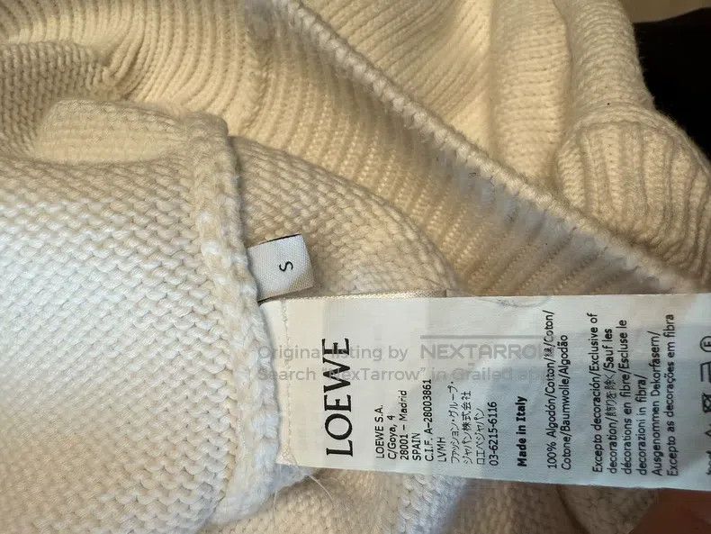 Loewe Loewe White Flocked Colorful Logo Round Neck Knit Sweater Size S / US 4 / IT 40 - 3 Thumbnail