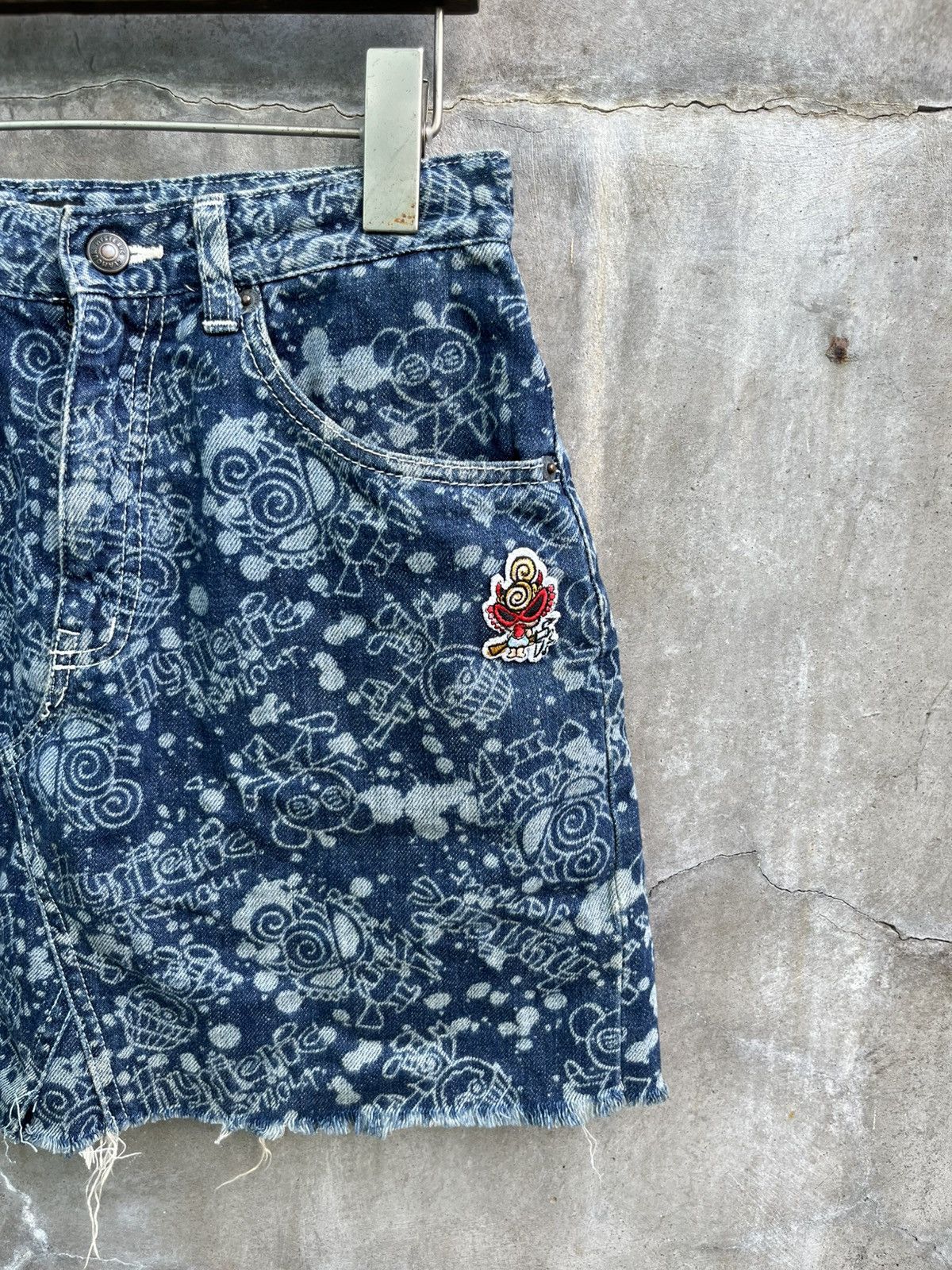Hysteric Glamour Doodle Art Denim Skirt Size 26" / US 2 / IT 38 - 2 Thumbnail