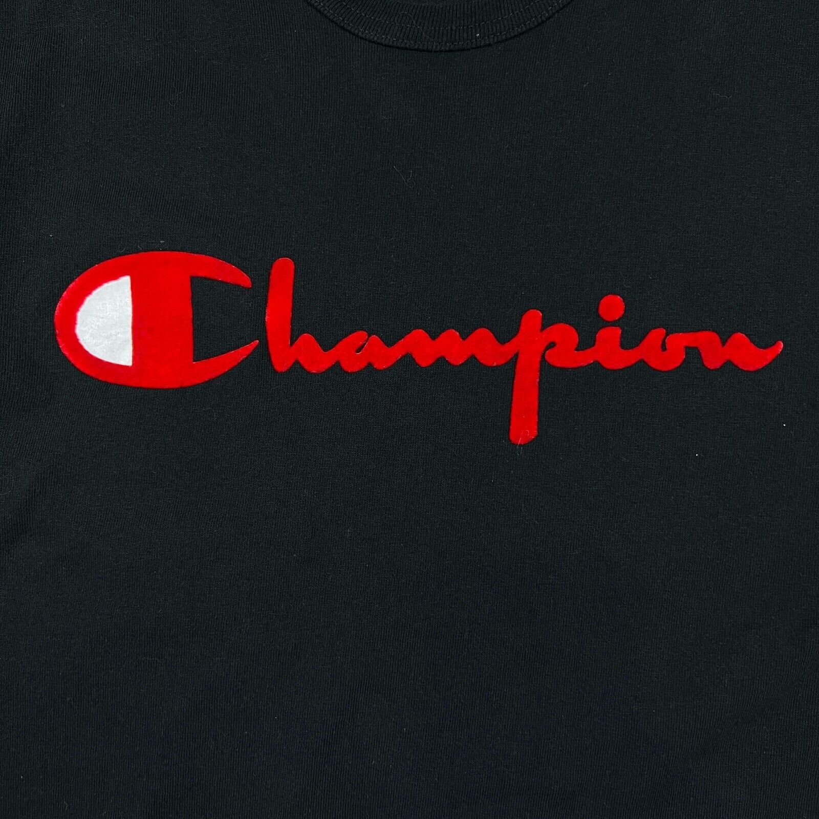 Champion × Vintage Champion T Shirt Large Black Script Classic Short Sleeve Tee Size US L / EU 52-54 / 3 - 2 Thumbnail