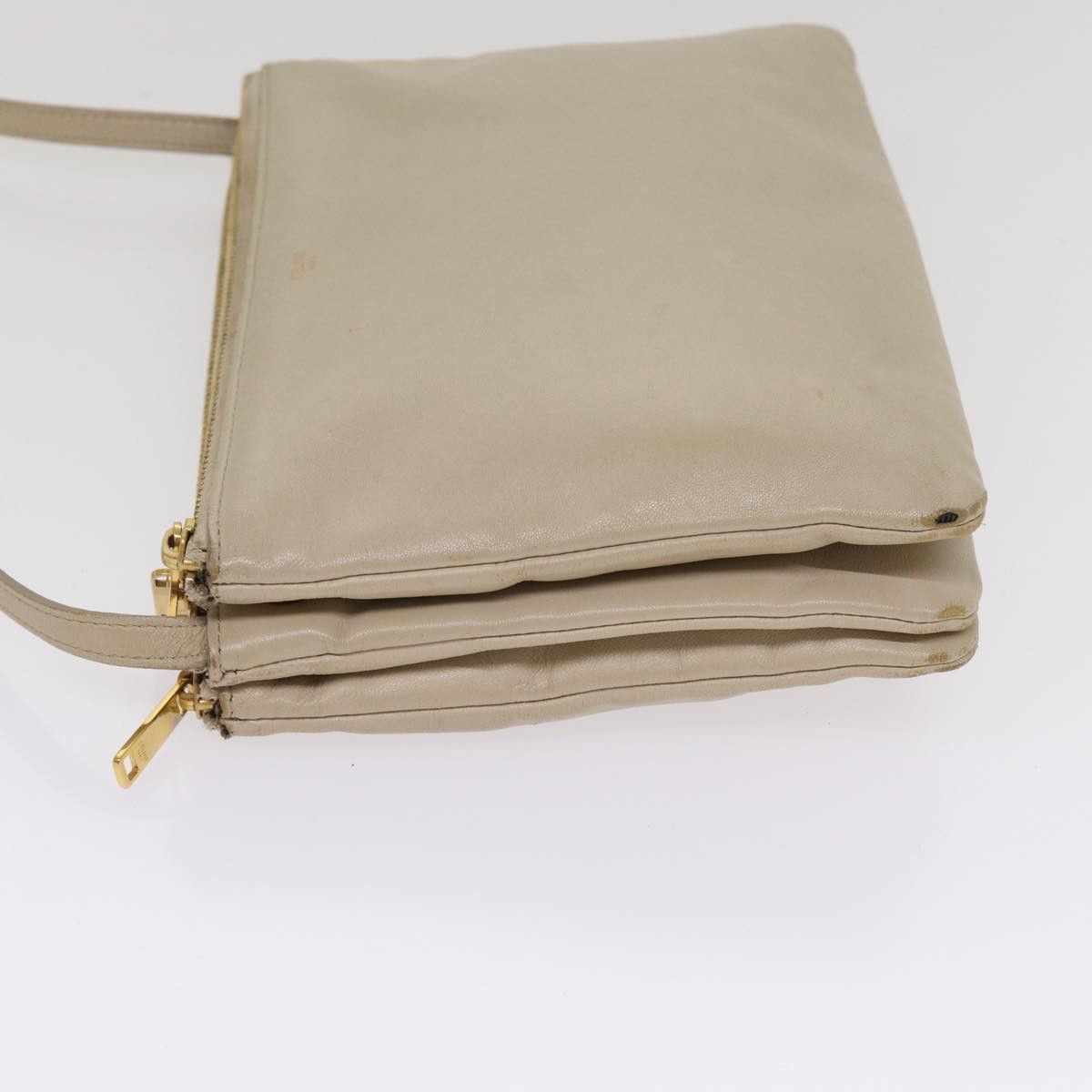 Celine CELINE Trio Shoulder Bag Leather Beige Gold Size ONE SIZE - 4 Thumbnail