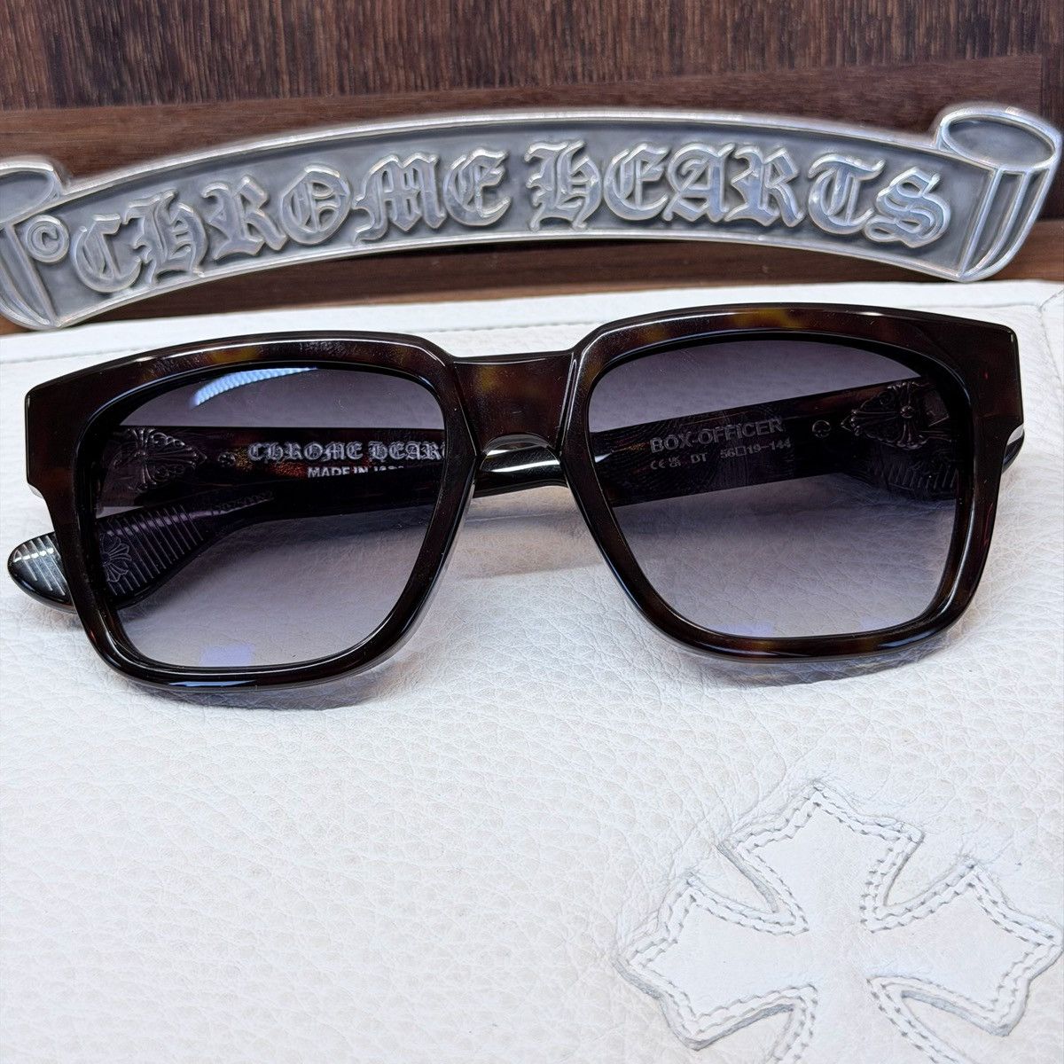 Chrome Hearts Chrome Hearts BOX-OFFICER DIAMOND EMBELLISHED Glasses Size ONE SIZE - 1 Thumbnail