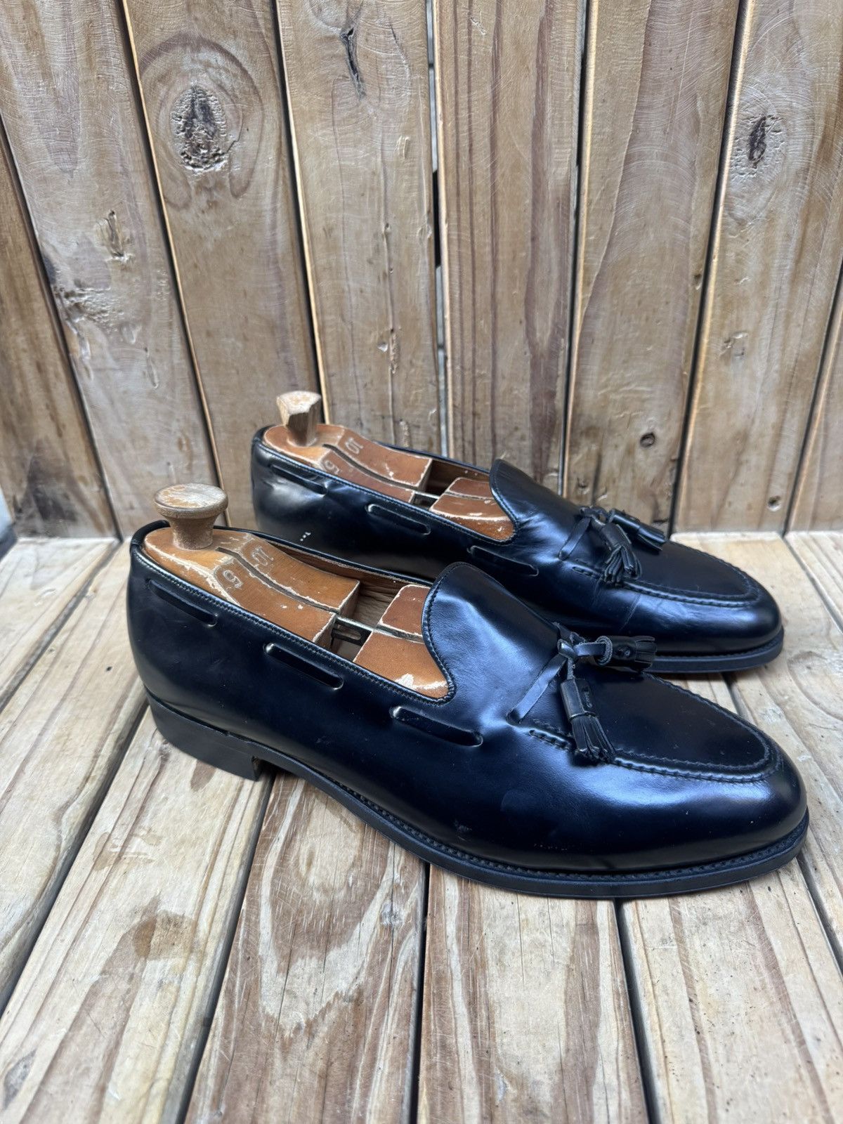Alfred Sargent Alfred Sargent black Slip On Tassled Loafers Size US 12 Size US 12 / EU 45 - 19 Thumbnail