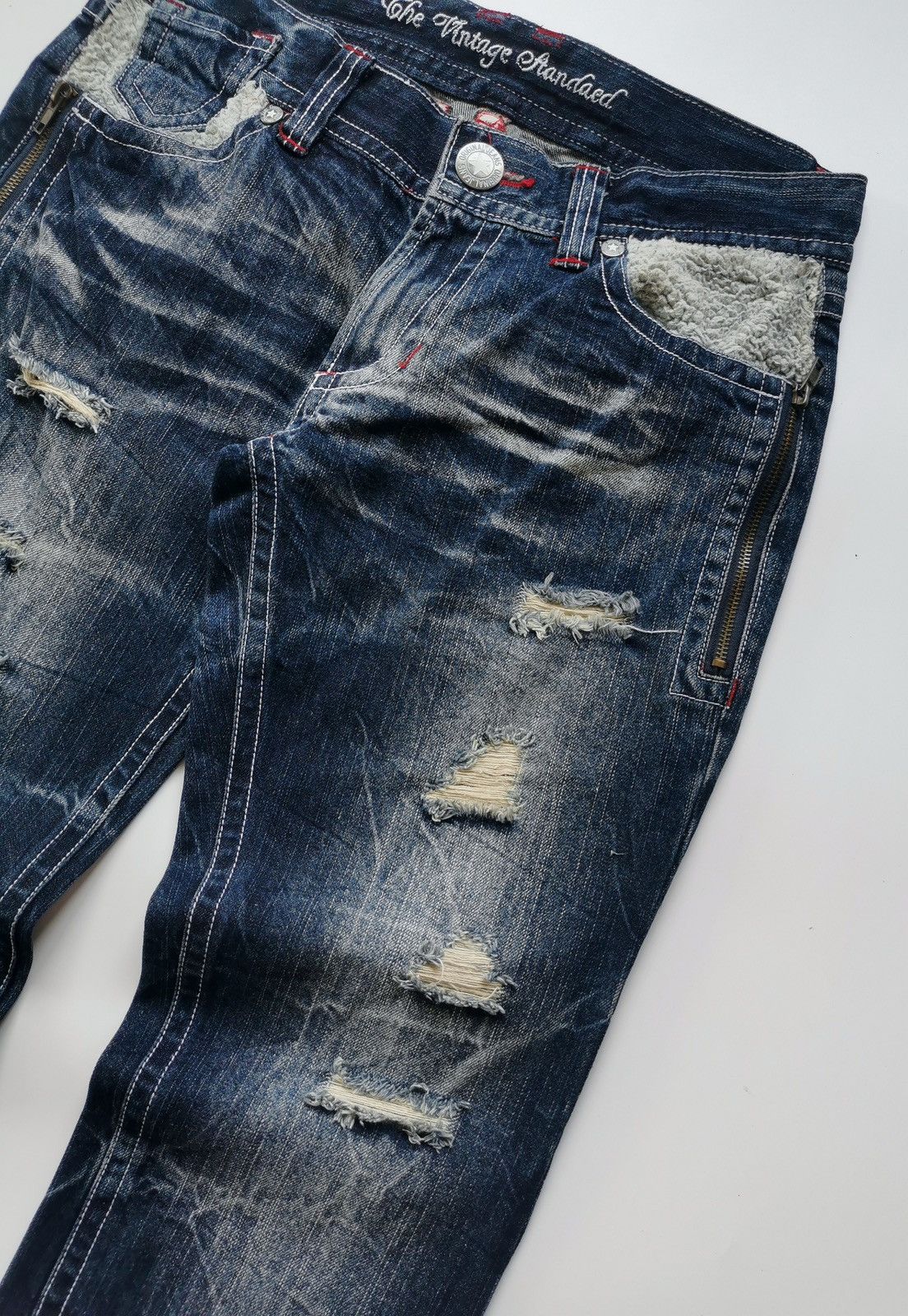 Japanese Brand Roughing The Vintage Standard Distressed Jeans Size 31" - 8 Thumbnail
