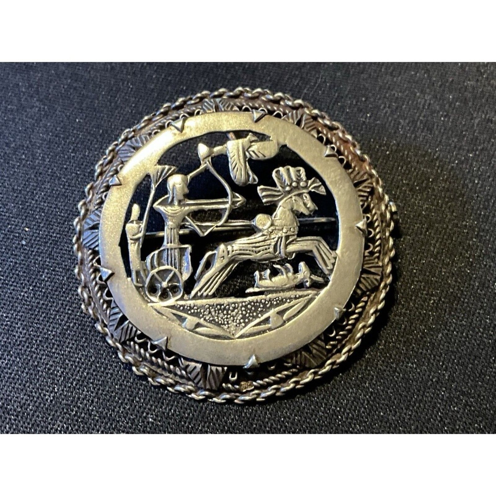 Other Sterling Vintage Egyptian Revival Brooch Tube Closure Size ONE SIZE - 1 Thumbnail