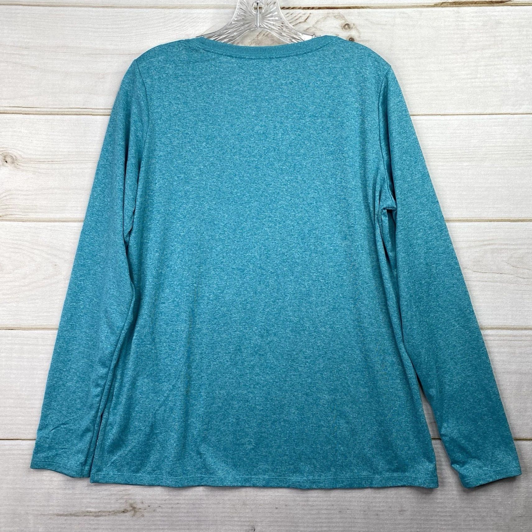 Nike Nike Dri-FIT Running Shirt L Blue Scoop Neck Long Sleeve Lightweight Stretch Size L / US 10 / IT 46 - 6 Thumbnail