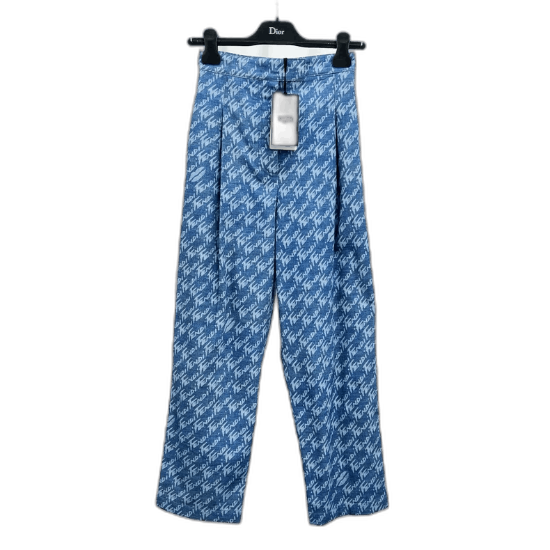 Fendi New Full Print Denim Pants Size 38-yf