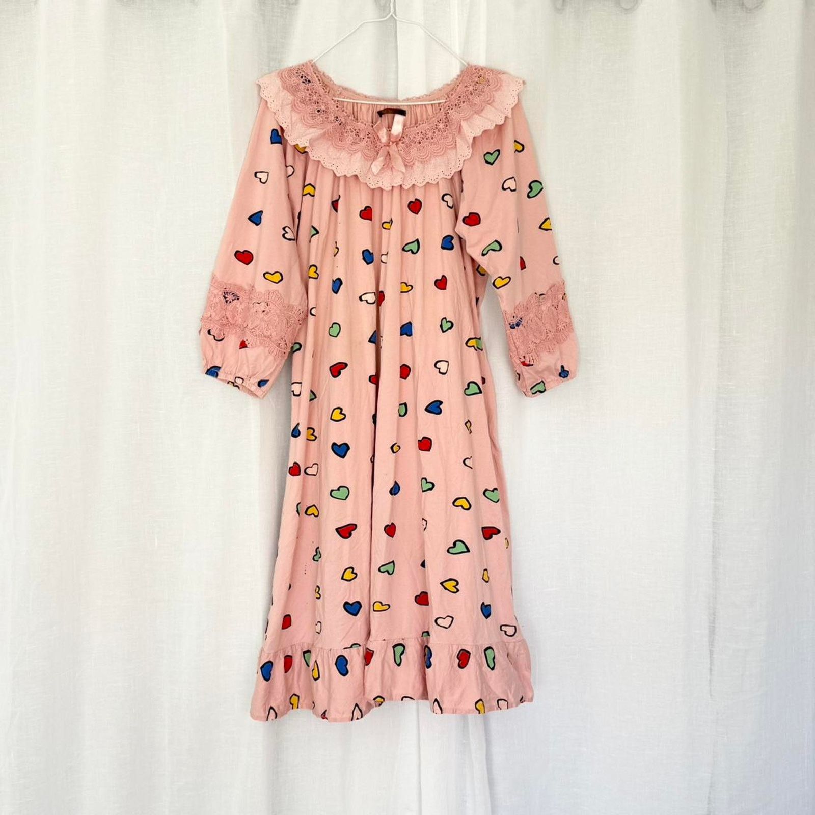 Vintage ✦ Vintage Pink Clowncore Babydoll Lace Dress ✦ Size L / US 10 / IT 46 - 1 Thumbnail