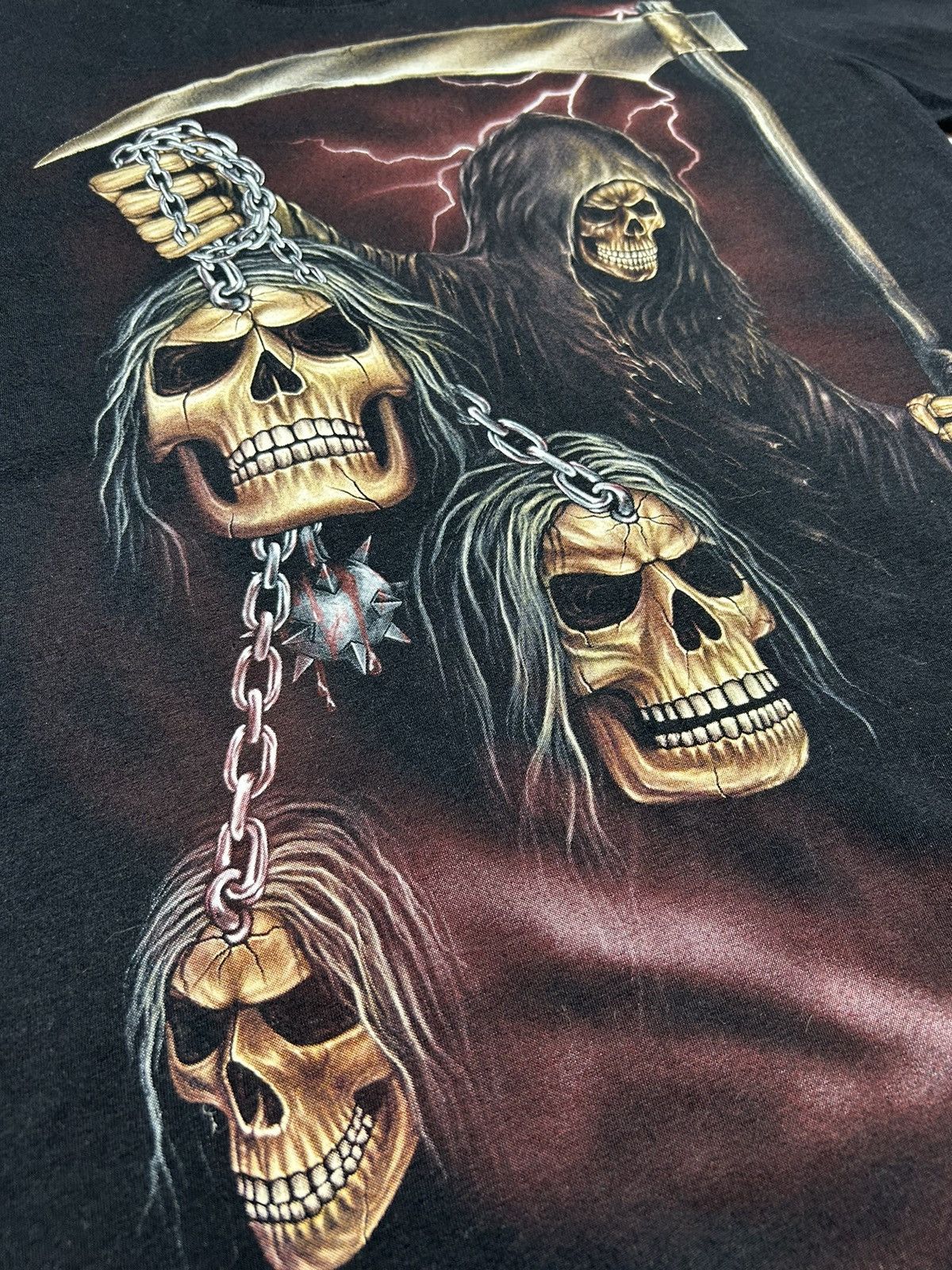 Vintage Death Skull Chains Big Print T-Shirt Size M Size US M / EU 48-50 / 2 - 6 Thumbnail