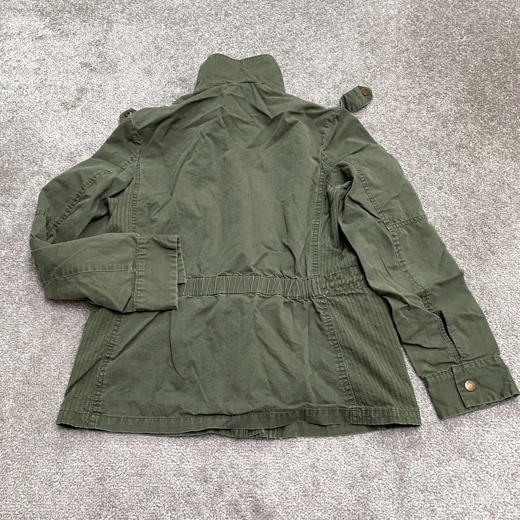 Vintage Love Tree Military Jacket Women Medium Army Green Full Zip Cotton Pocket Outdoor Size M / US 6-8 / IT 42-44 - 2 Thumbnail
