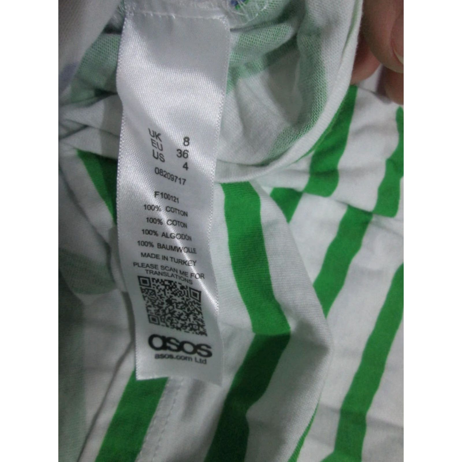Asos Asos Womens Sweatshirt White Multi Striped Long Sleeve Crew Neck Stretch Size 4 Size S / US 4 / IT 40 - 5 Thumbnail