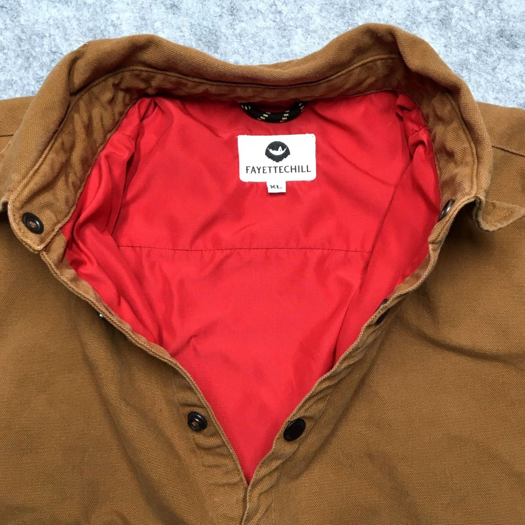 Vintage Fayettechill Shirt Jacket XL Brown Canvas Lined Workwear Snap Front Collared Pockets Mens Size US XL / EU 56 / 4 - 6 Thumbnail