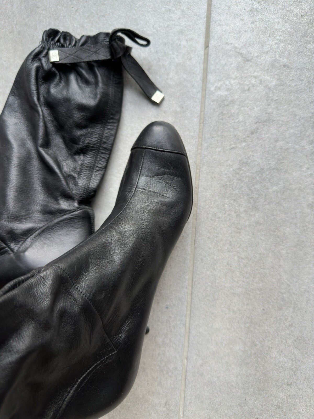 Chanel Chanel Vintage Leather Mid Calf Kitten Heel Boots 2000`s Size US 8 / IT 38 - 3 Thumbnail