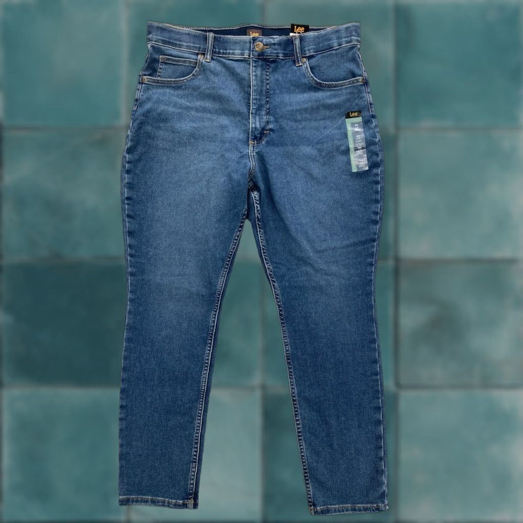 Lee Lee Jeans Womens 16 Short Blue Skinny Stretch Denim High Rise Waistband Casual Pants Size 38" / US 16 / IT 52 - 1 Thumbnail
