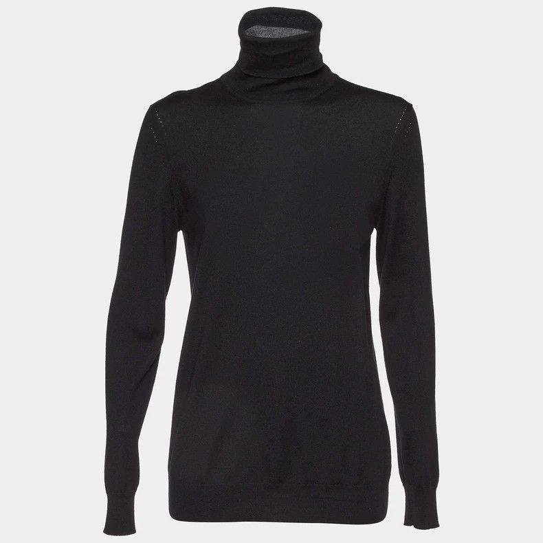 Other LORO PIANA Black cashmere round neck sweater Size L / US 10 / IT 46 - 1 Thumbnail