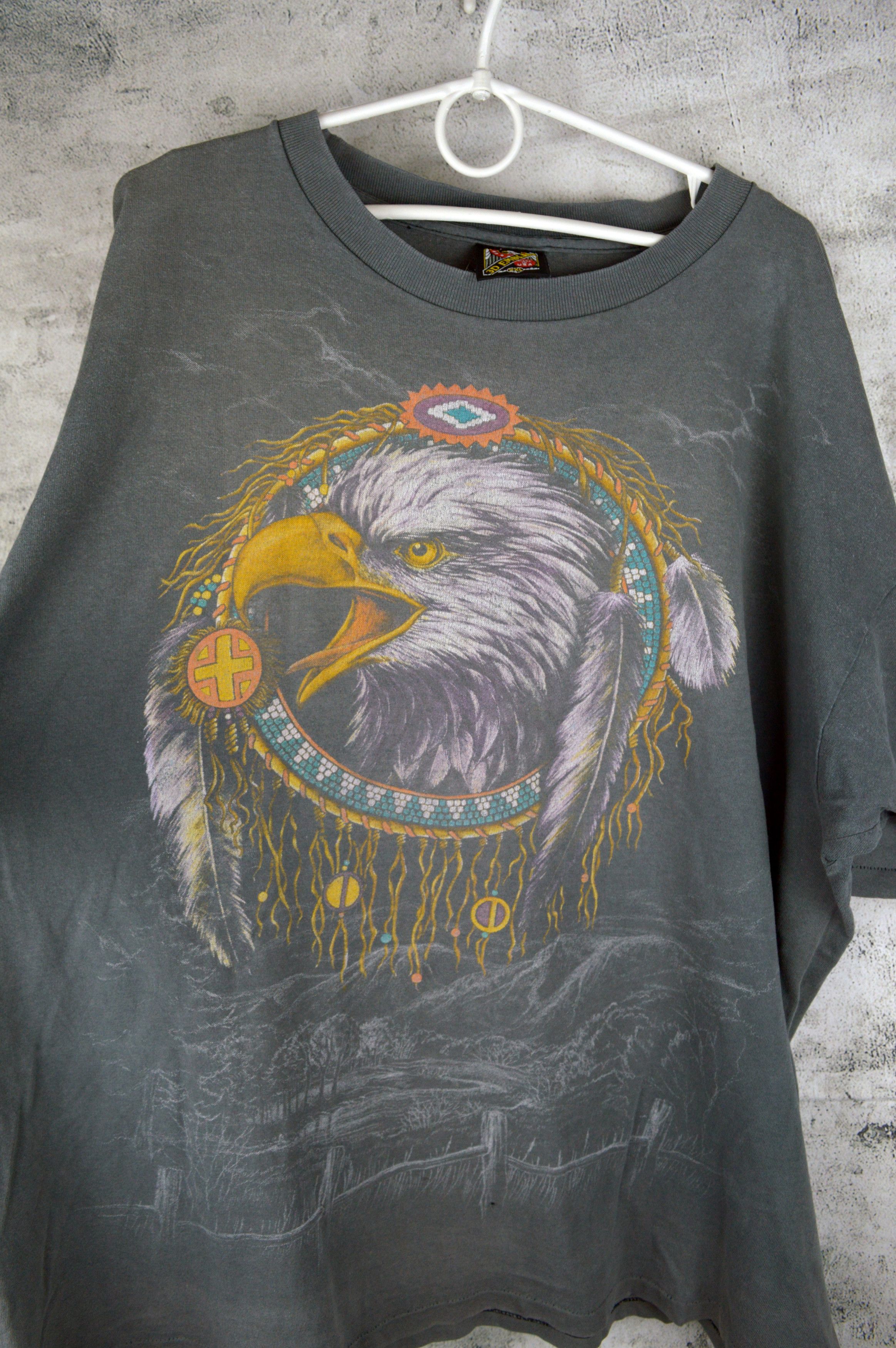 Vintage Vintage 3D emblem Eagle American Native t shirt Size US XXL / EU 58 / 5 - 5 Thumbnail