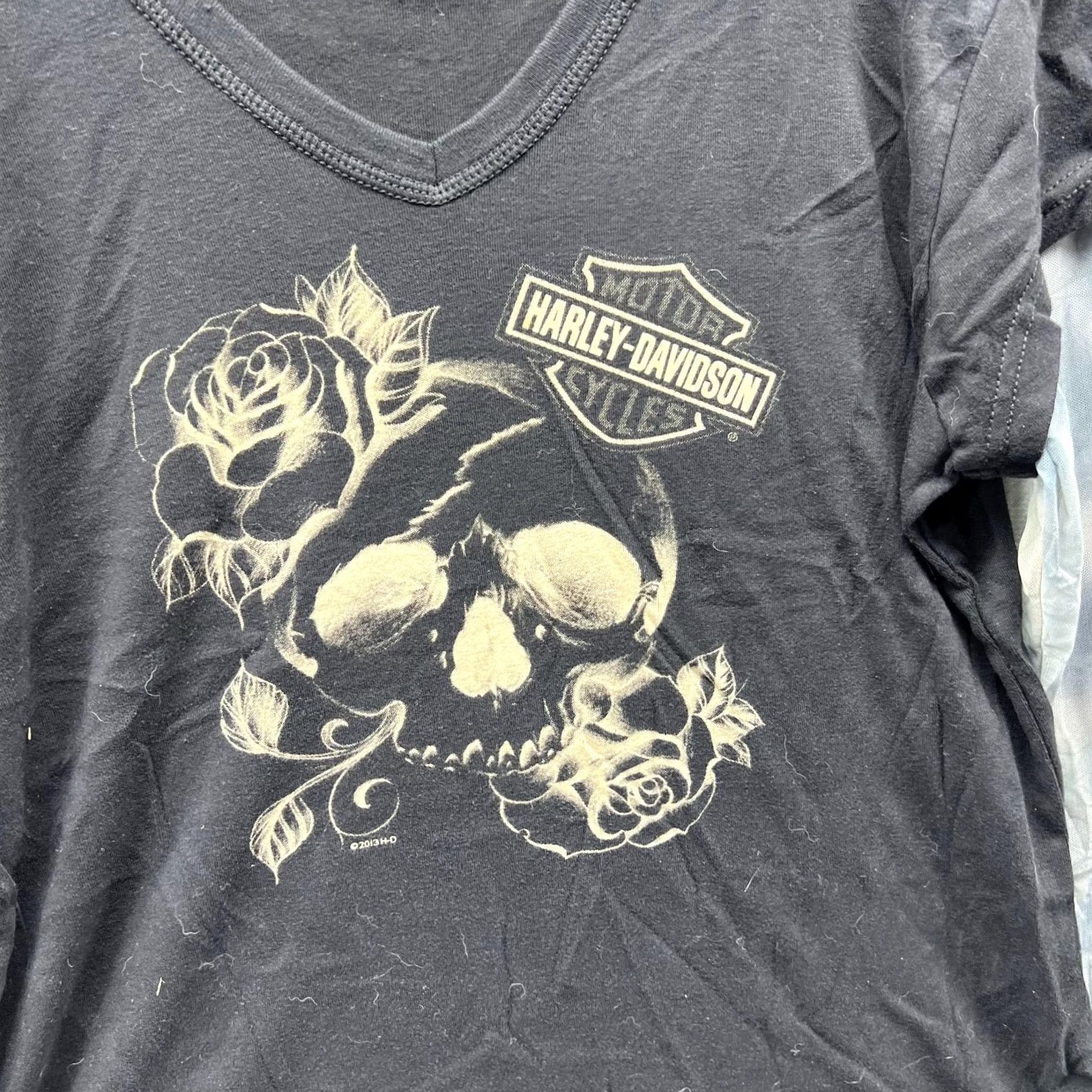 Harley Davidson Harley-Davidson Womens XL Skull Black Vintage Tee Long Sleeve Seacoast Casual Party Wear Size XL / US 12-14 / IT 48-50 - 4 Thumbnail