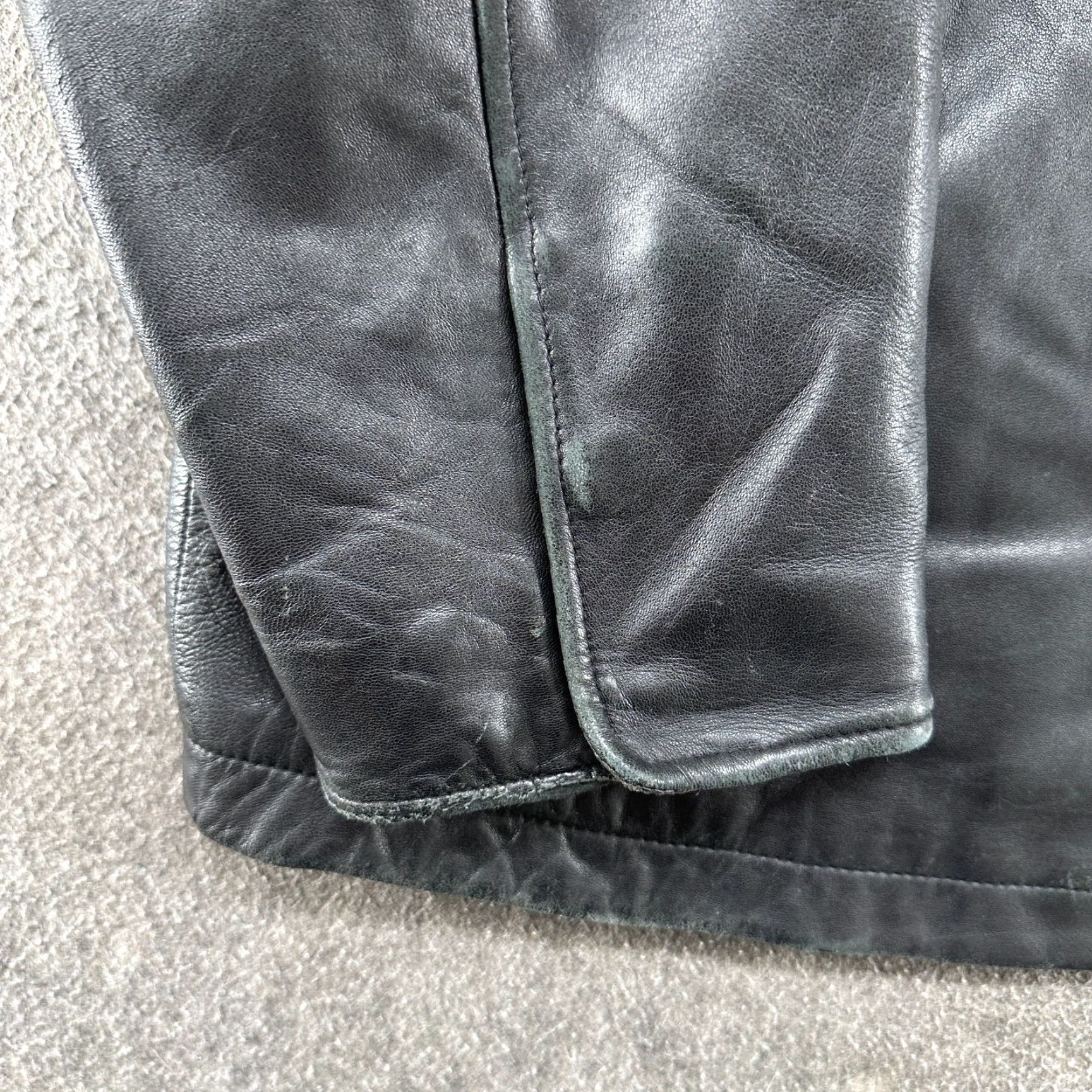 Vintage VINTAGE Chereskin Jacket Mens XL Black Bomber Genuine Leather Full Zip Y2K 90s Biker Casual Size US XL / EU 56 / 4 - 2 Thumbnail