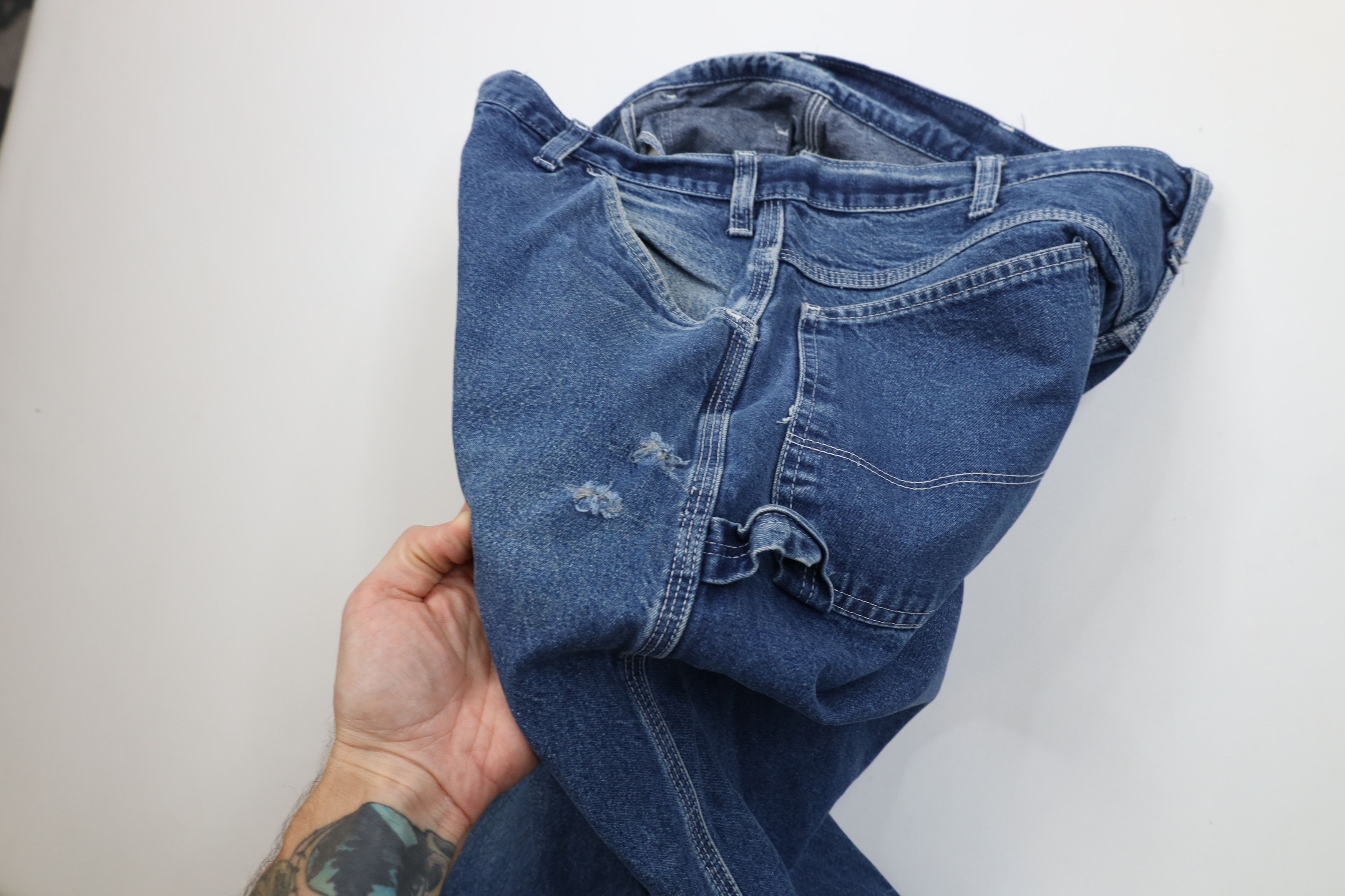 Dickies Vintage 90s Dickies Workwear Wide Leg Dungaree Denim Jeans Size US 38 / EU 54 - 9 Thumbnail