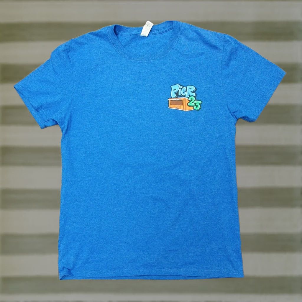 Fruit Of The Loom Fruit of the Loom T-Shirt Pier 23 Ocean City Maryland Blue Graphic Print Adult Medium Slim Short Sleeve Crew Neck Shirt Size US M / EU 48-50 / 2 - 1 Thumbnail