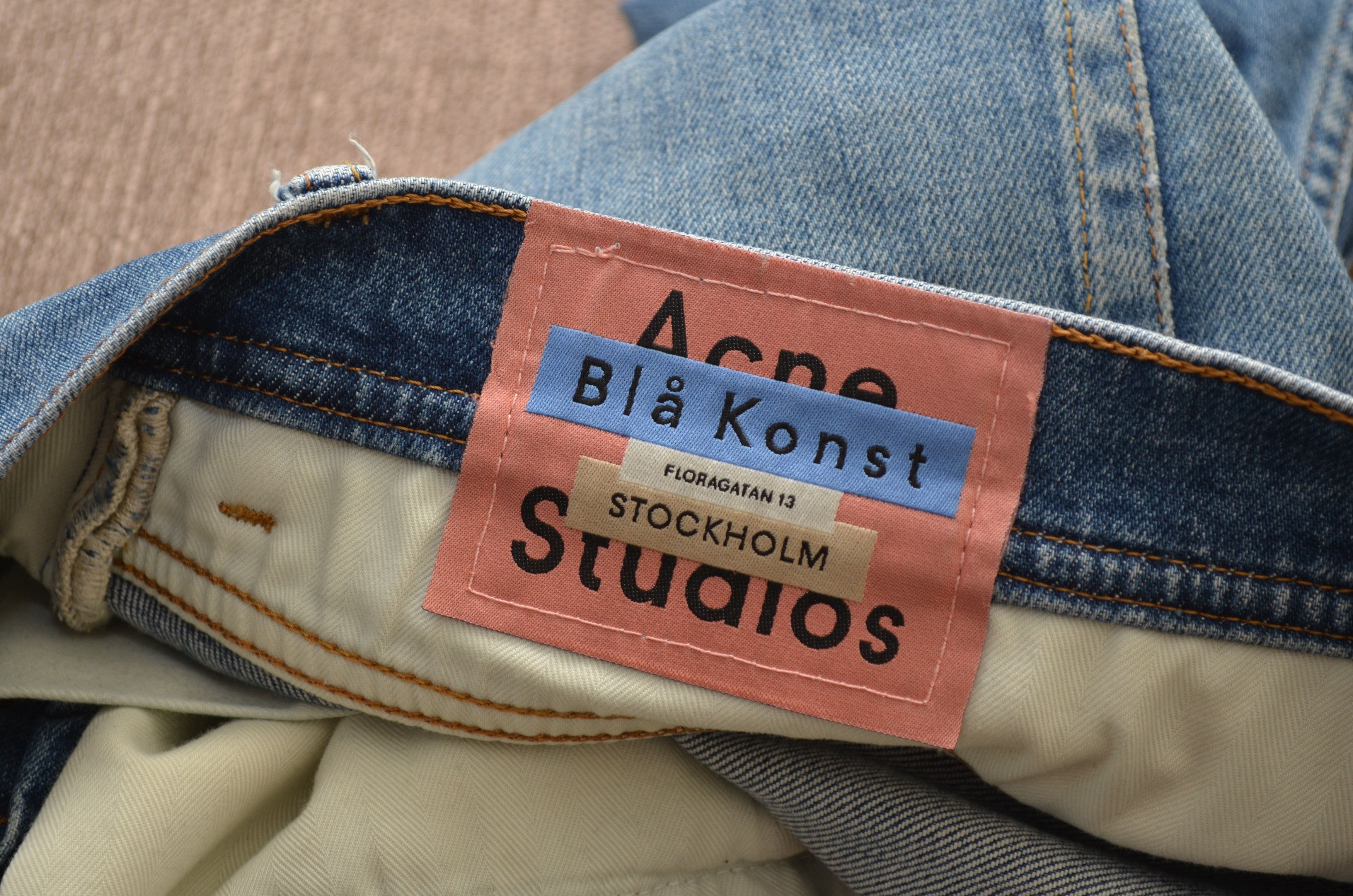 Acne Studios Bla Konst North Mid Blue Denim Jeans Sz W30 L30