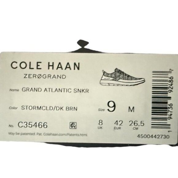 Cole Haan Cole Haan Mens Gray Mesh Brown Suede Zero Grand Atlantic Sne Size US 9 / EU 42 - 9 Thumbnail