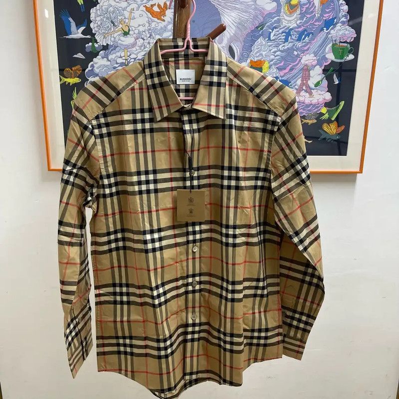 Burberry Burberry Khaki Cotton Men's Shirt Size US S / EU 44-46 / 1 - 1 Thumbnail