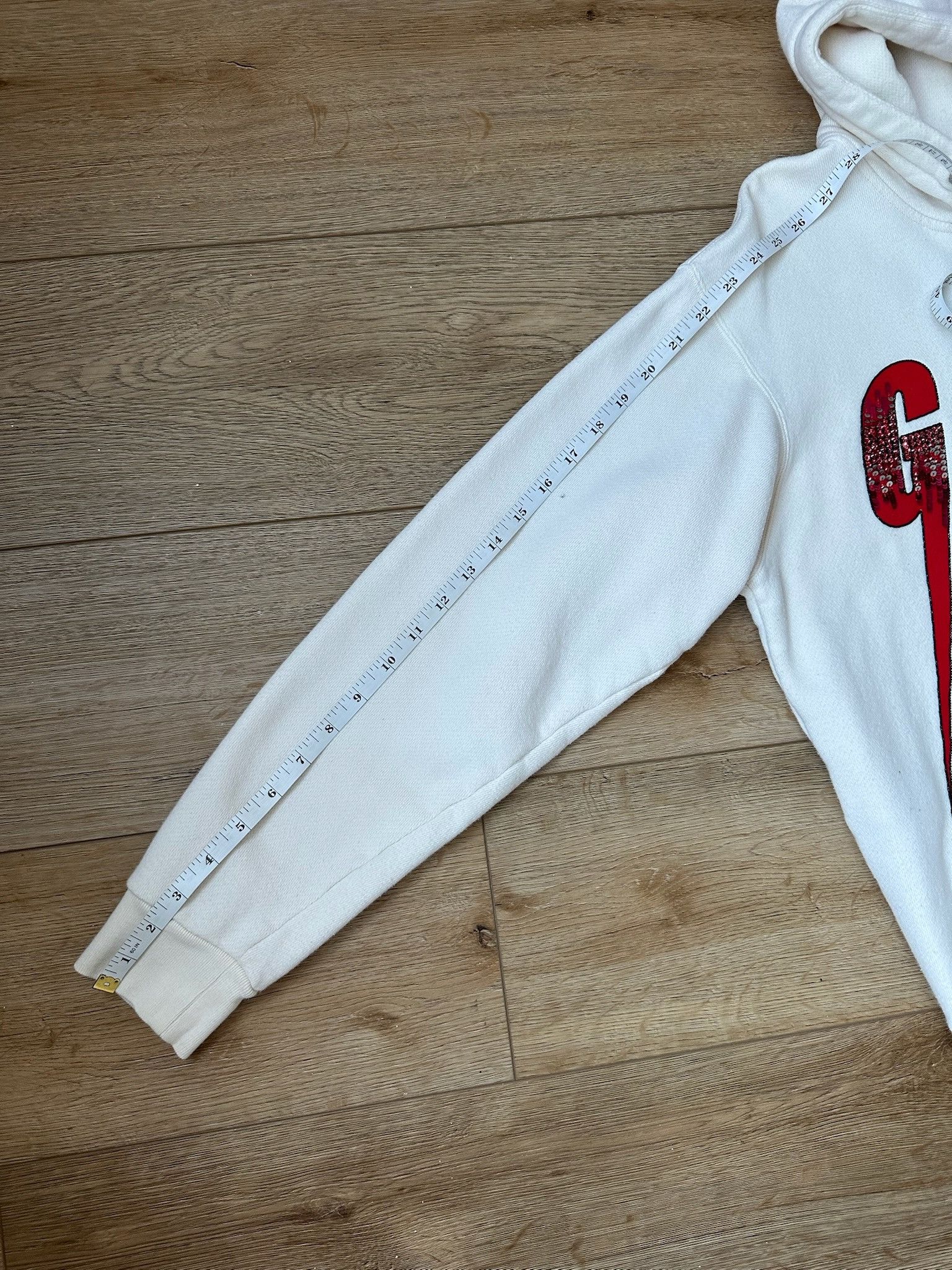 Gucci 🔥[SALE]🔥 Gucci Blade Logo And Sequins Tops White Hoodie Size XS / US 0-2 / IT 36-38 - 6 Thumbnail