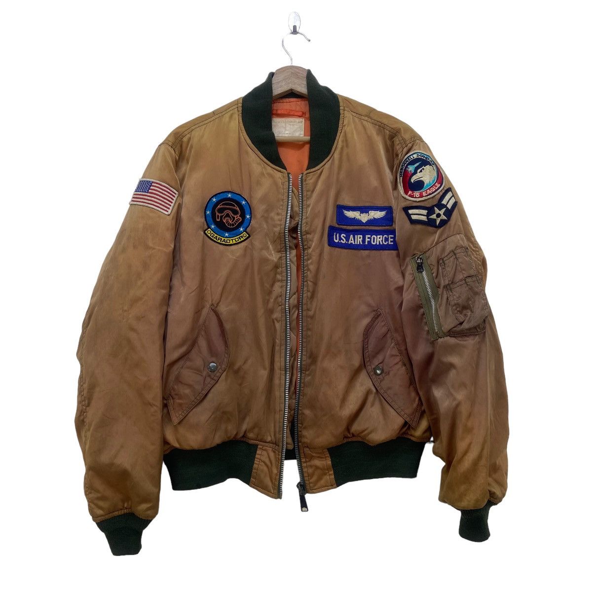 Vintage Vtg Houston McDonnell Douglas F-15 Fighter MA-1 Bomber Size US M / EU 48-50 / 2 - 2 Thumbnail