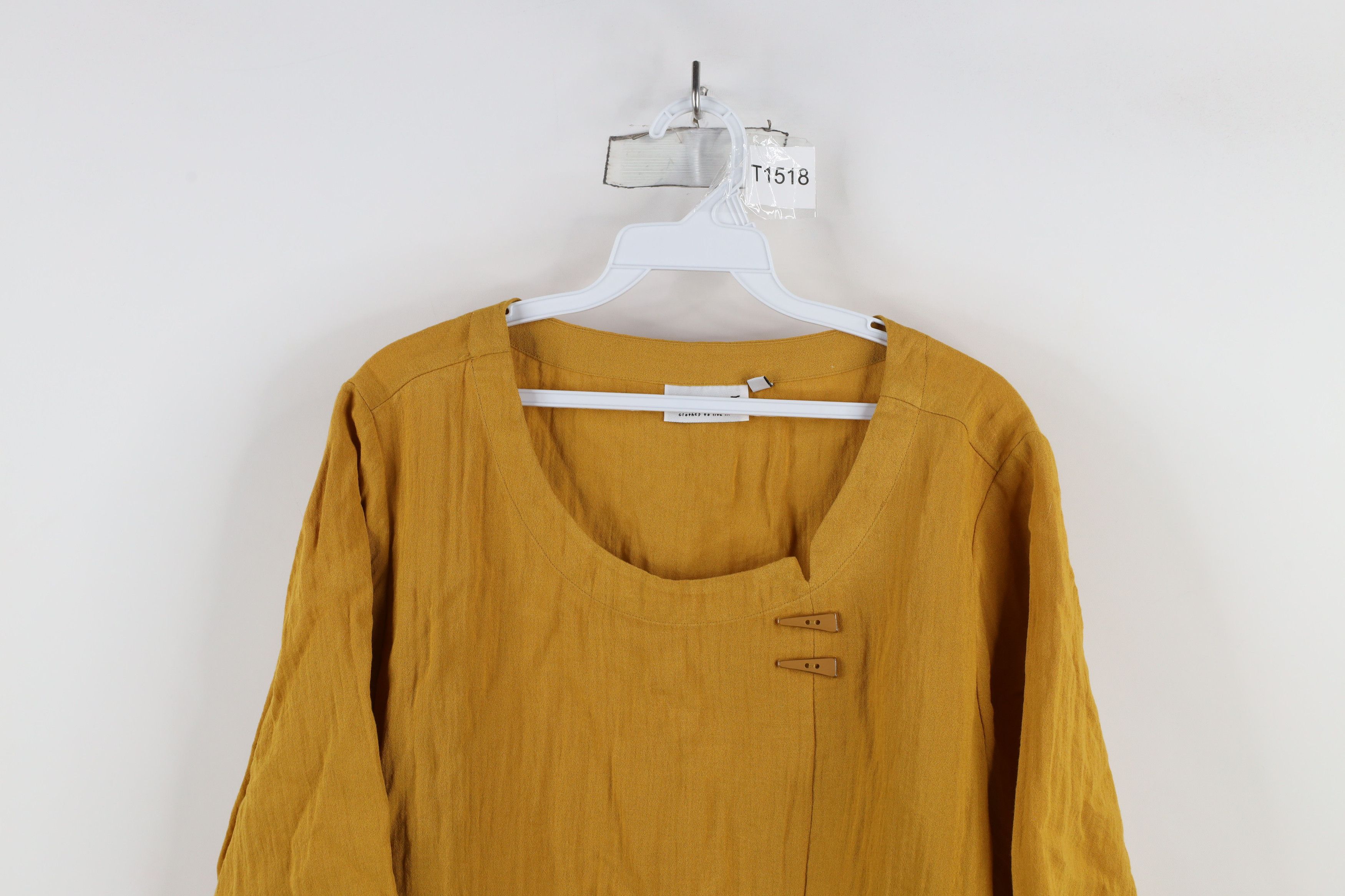 Vintage Vintage Habitat Oversized Gauzy Rayon Blouse Top Shirt Gold Size XL / US 12-14 / IT 48-50 - 2 Thumbnail