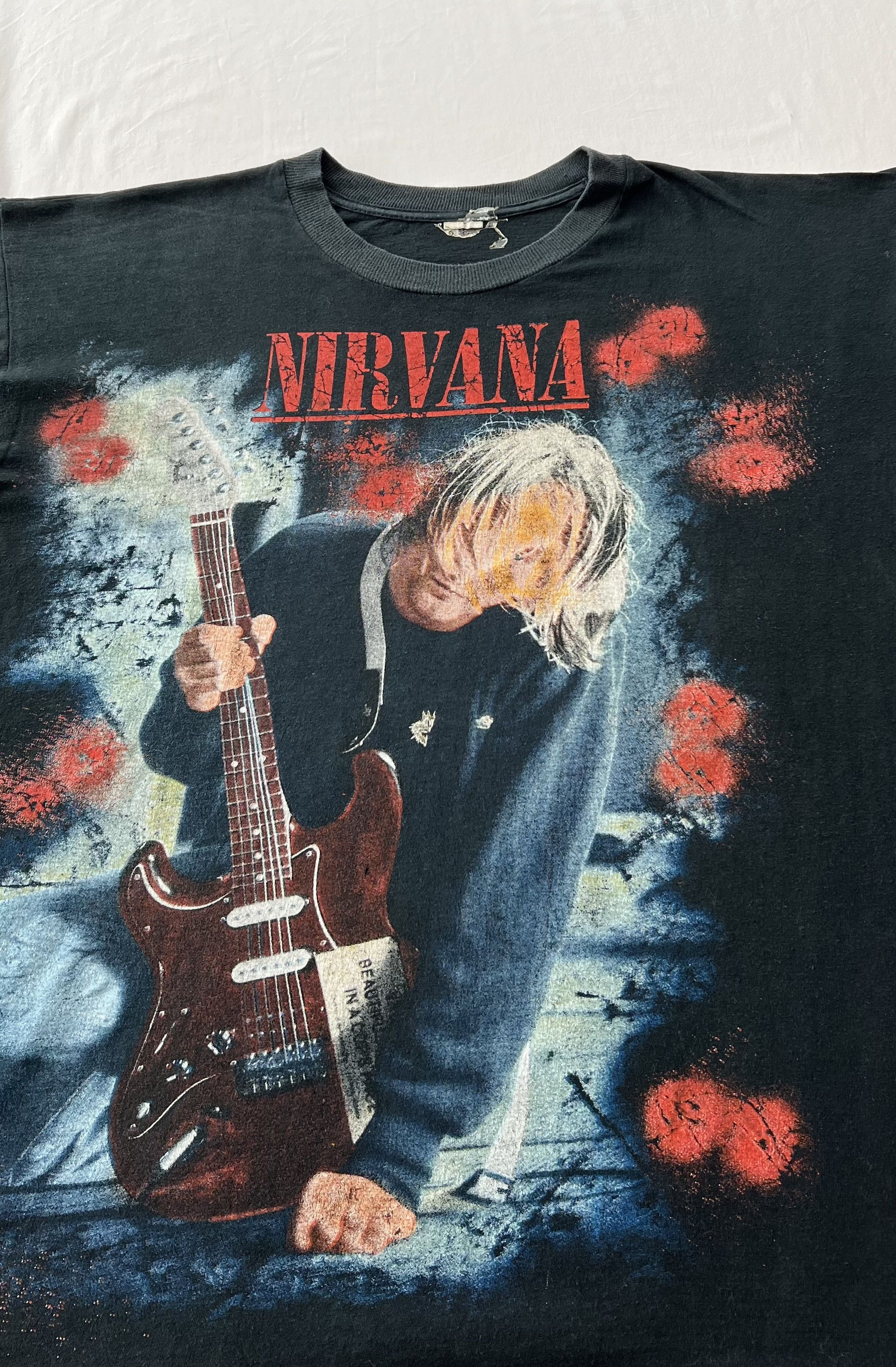 Band Tees Vintage 90s Nirvana Kurt Cobain Grunge Is Dead Boot T-shirt Size US XL / EU 56 / 4 - 5 Thumbnail