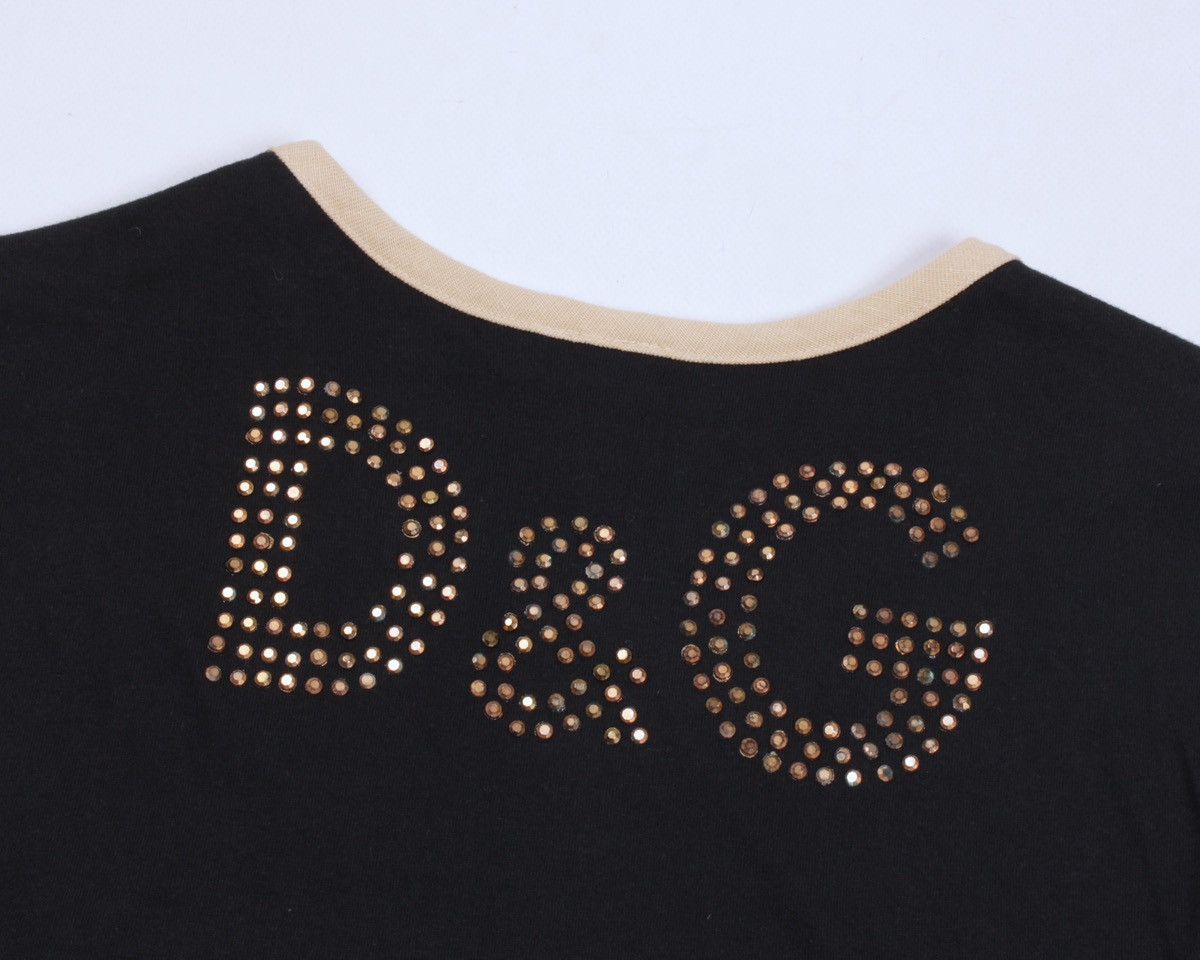 Designer × Dolce & Gabbana × Vintage DOLCE GABBANA Vintage Caligola Studded Rhinestones Logo Tank Size M / US 6-8 / IT 42-44 - 12 Thumbnail