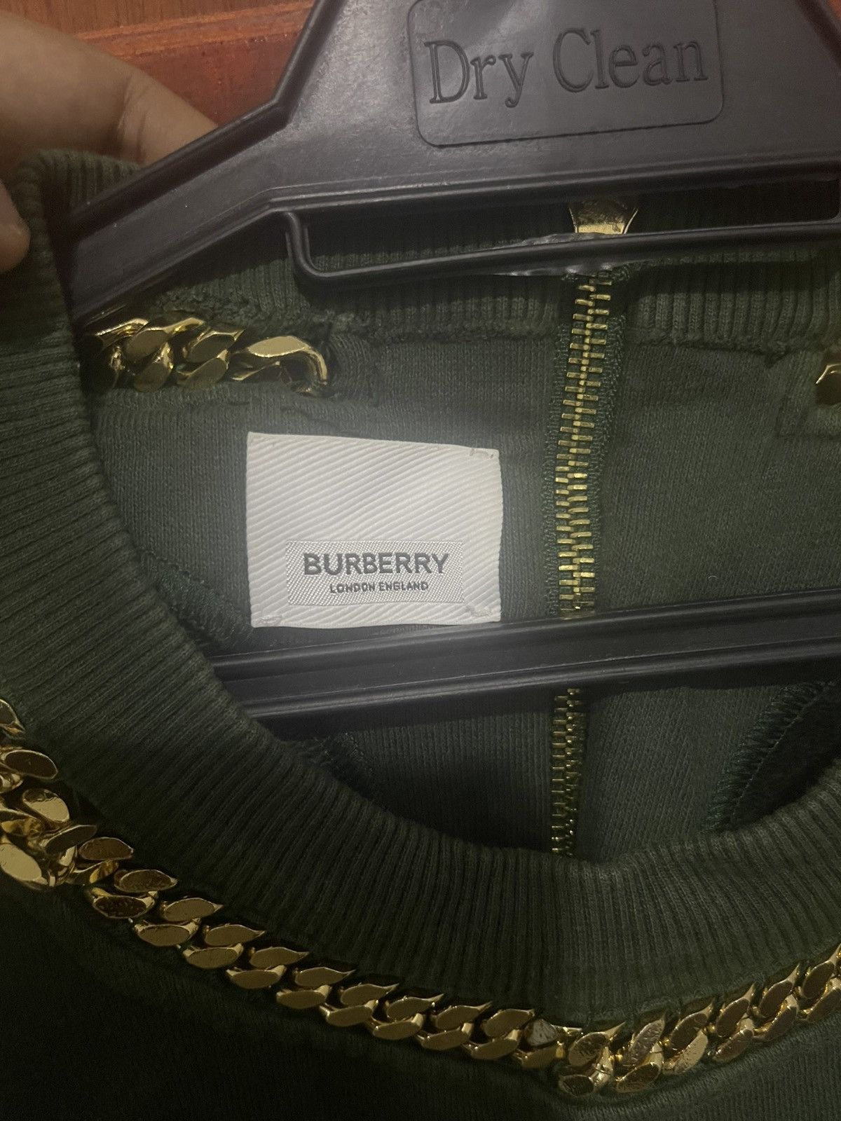 Burberry Burberry Cuban Chain Green Sweatshirt Size L Size US L / EU 52-54 / 3 - 3 Thumbnail