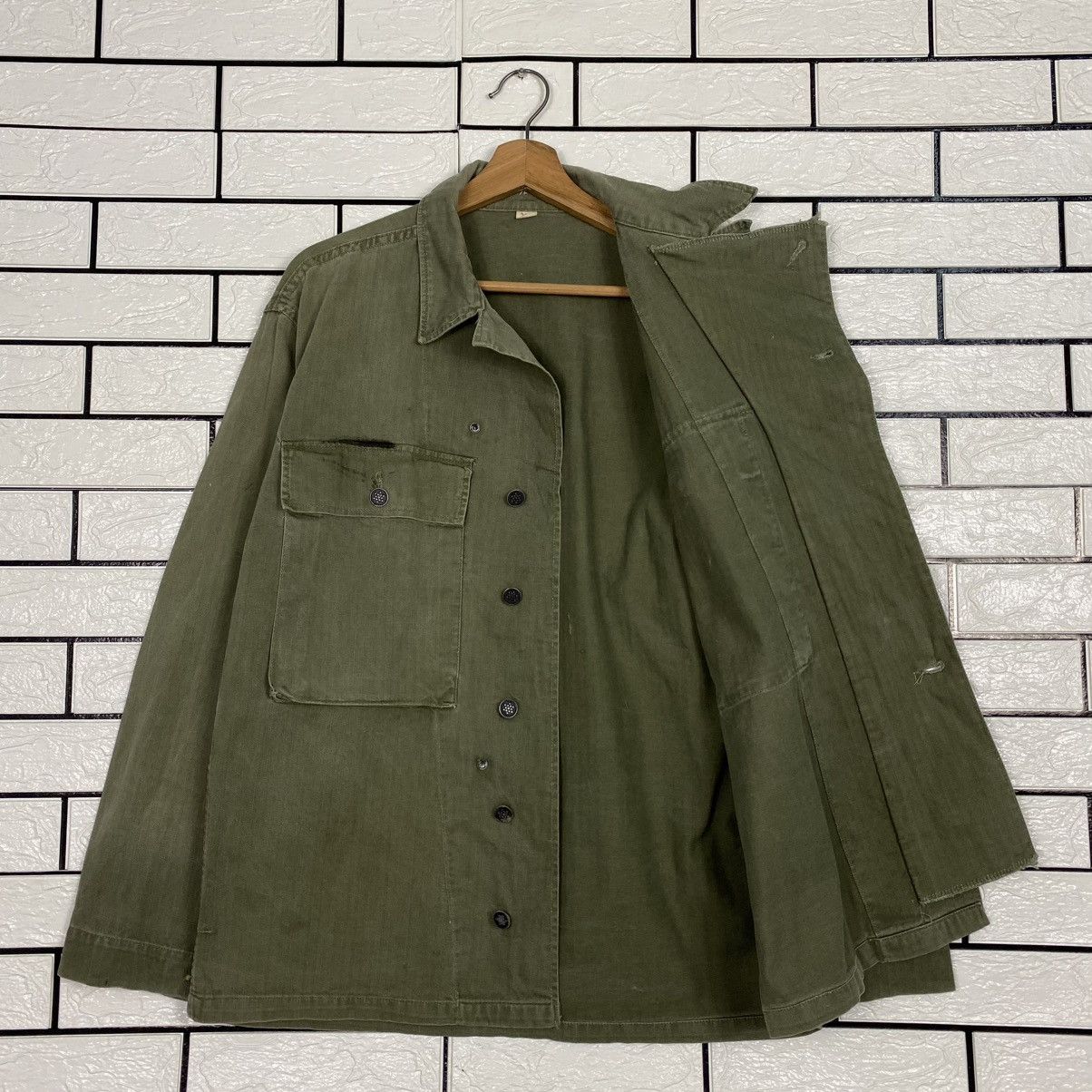 Vintage 🔥TRUE VINTAGE 40’s 13 STARS BUTTON HBT JACKET MILITARY USN Size US M / EU 48-50 / 2 - 12 Thumbnail
