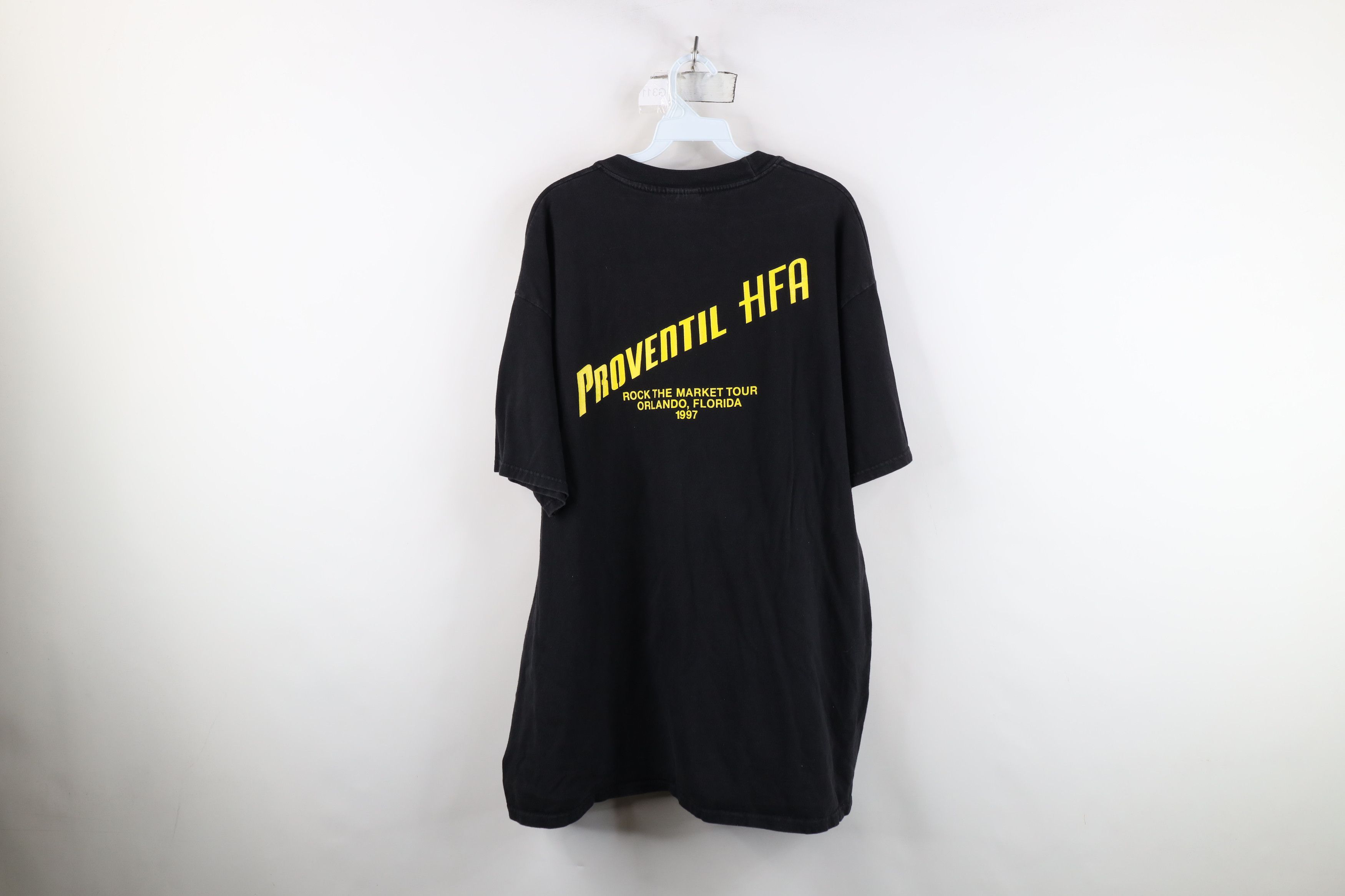 Vintage Vintage 90s 1997 Rock The Market Tour Proventil HFA T-Shirt Size US XL / EU 56 / 4 - 11 Thumbnail