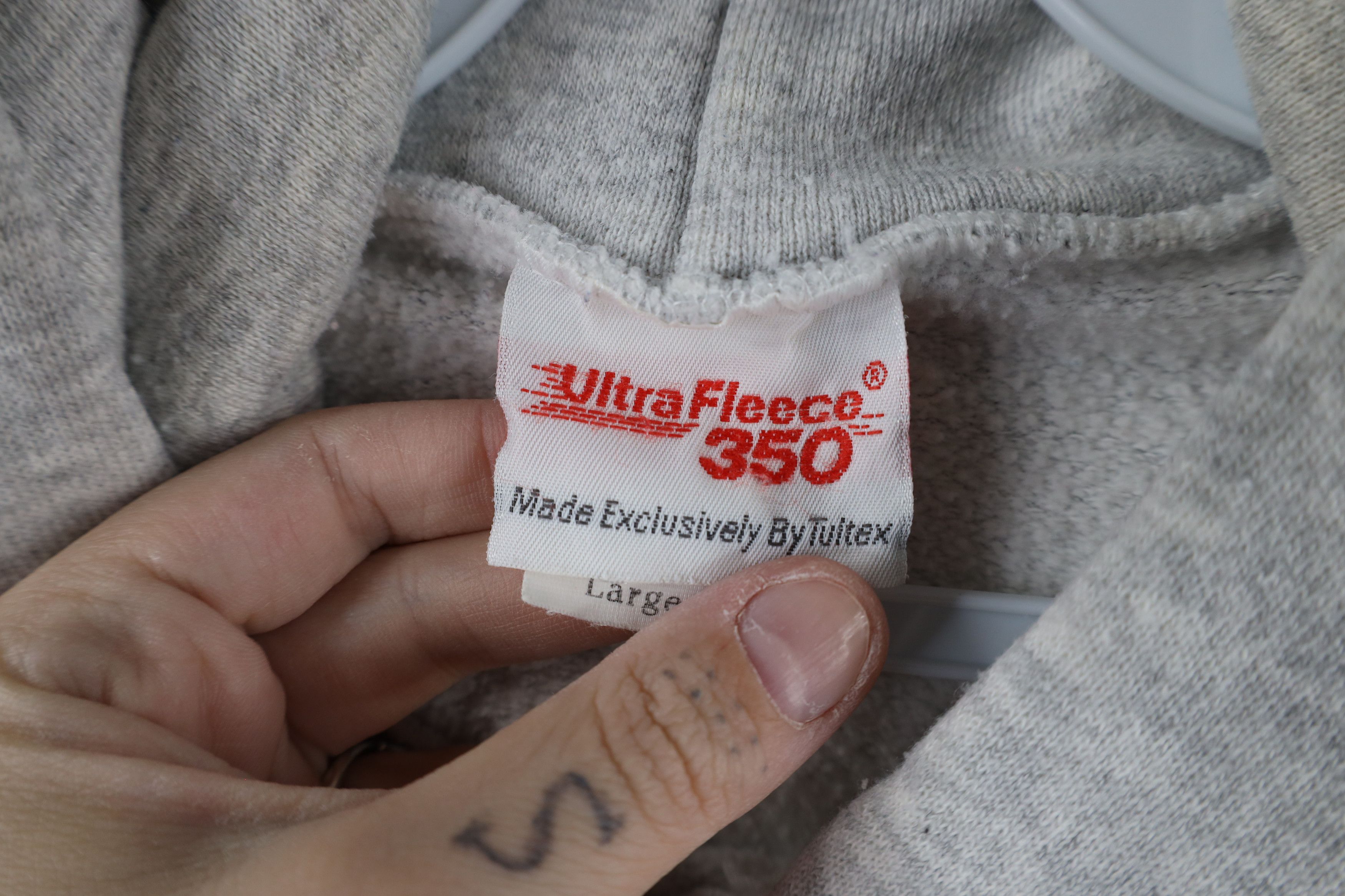 Vintage Vintage 80s 90s Streetwear Triblend Hoodie Heather Gray USA Size US L / EU 52-54 / 3 - 9 Thumbnail