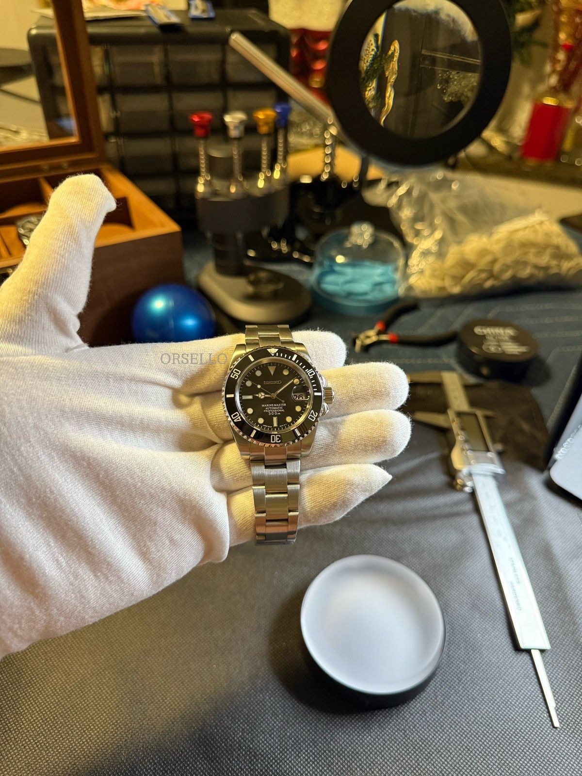 Seiko Seiko mod watch submariner black 40mm Size ONE SIZE - 2 Thumbnail