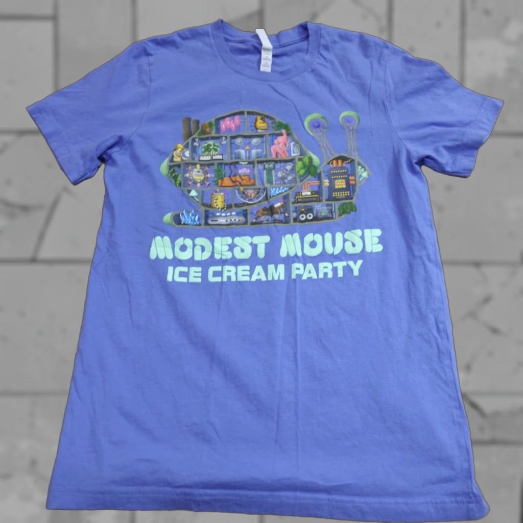Vintage Modest Mouse Shirt Medium Blue Ice Cream Party Graphic Print Crew Neck T-Shirt Mens Vintage M Blue Size US M / EU 48-50 / 2 - 1 Thumbnail
