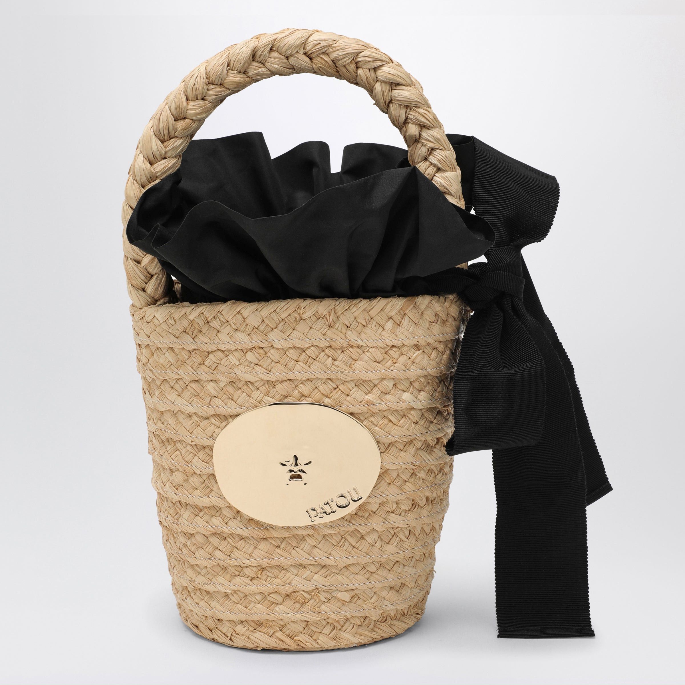Patou Patou Vanilla Straw Bucket With Logo Size ONE SIZE - 1 Thumbnail