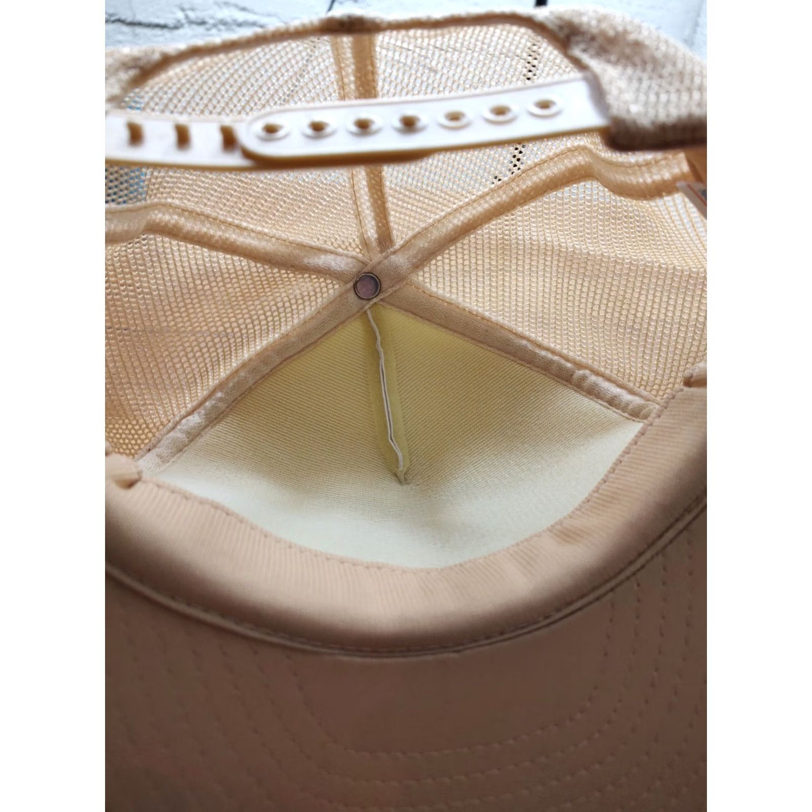 Roper VINTAGE Beige Rope Cap Snap Back Logo Tractor Wood Trucker Hat 90s 80s Mens Size ONE SIZE - 5 Thumbnail