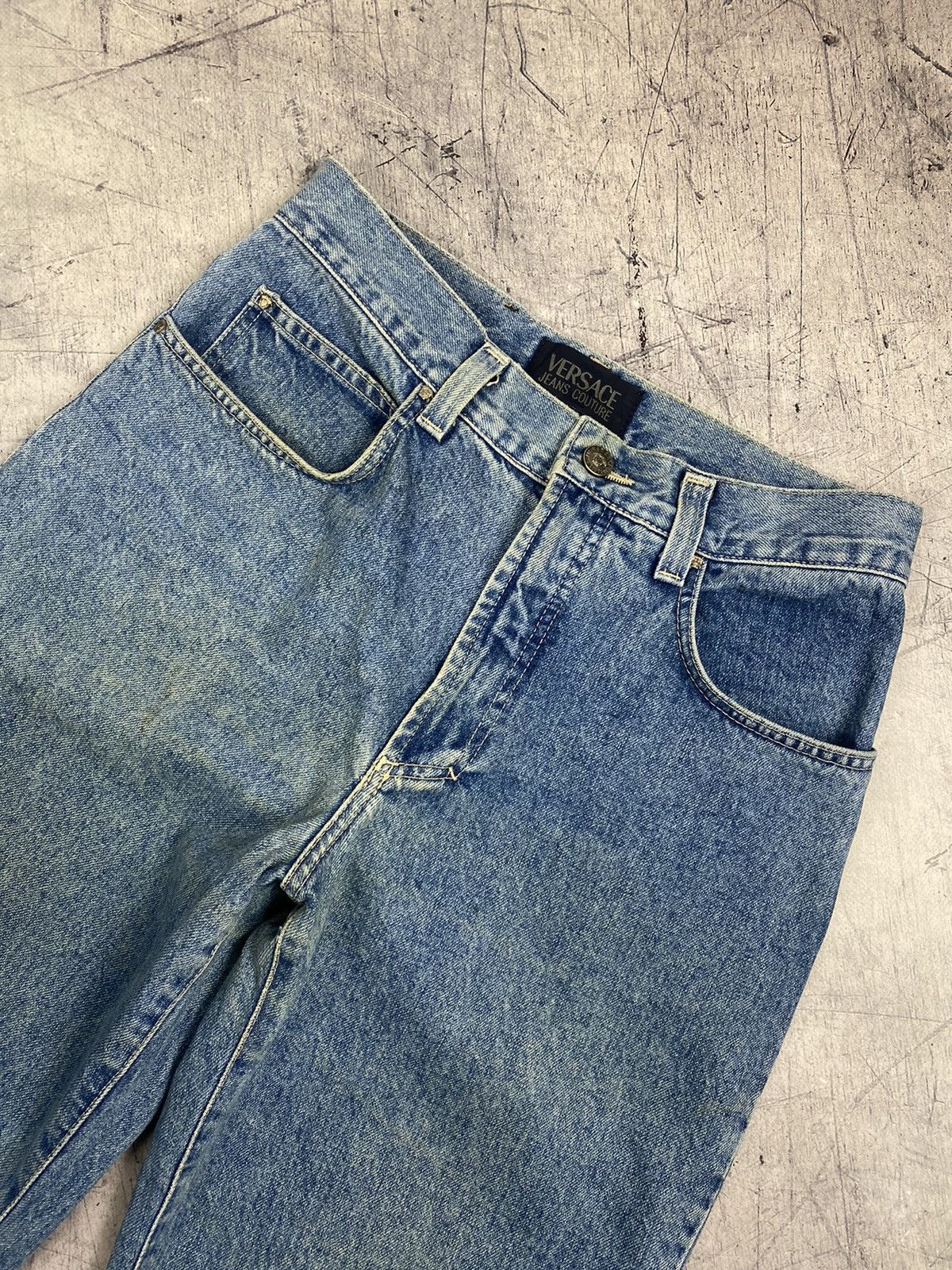 Versace Jeans Couture Vintage 90s Versace Jeans Couture Washed Luxury Denim Jeans Size US 30 / EU 46 - 17 Thumbnail