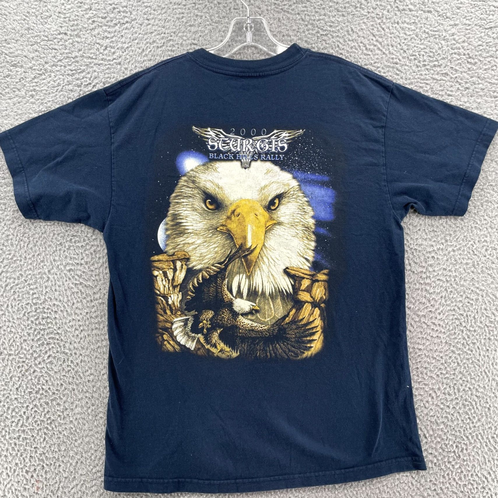 Vintage VTG Sturgis Motorcycle Rally T-Shirt Large Navy USA Eagle Y2k Biker Streetwear Shirt Men L Navy Eagle USA Y2k Biker Streetwear Size US L / EU 52-54 / 3 - 5 Thumbnail