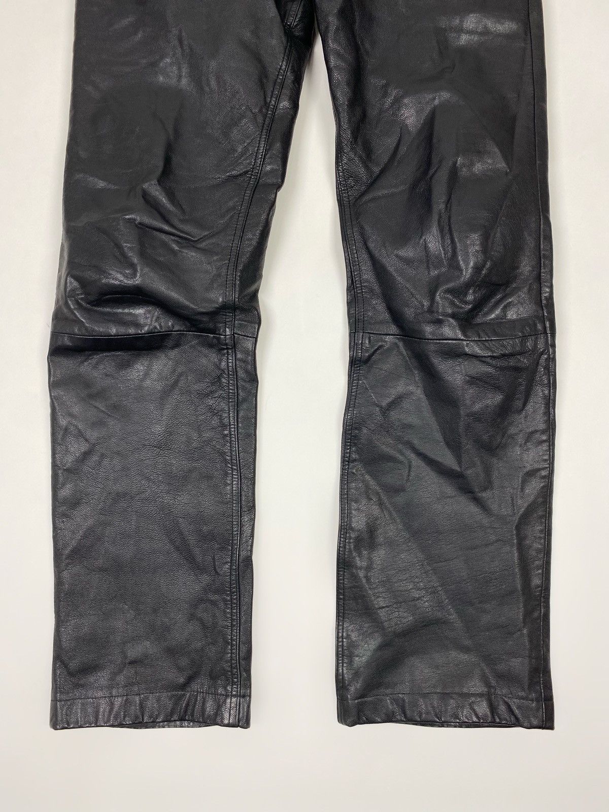 Vintage 1990’s Vintage Matinee Black Leather Biker Pants Size US 33 - 6 Thumbnail