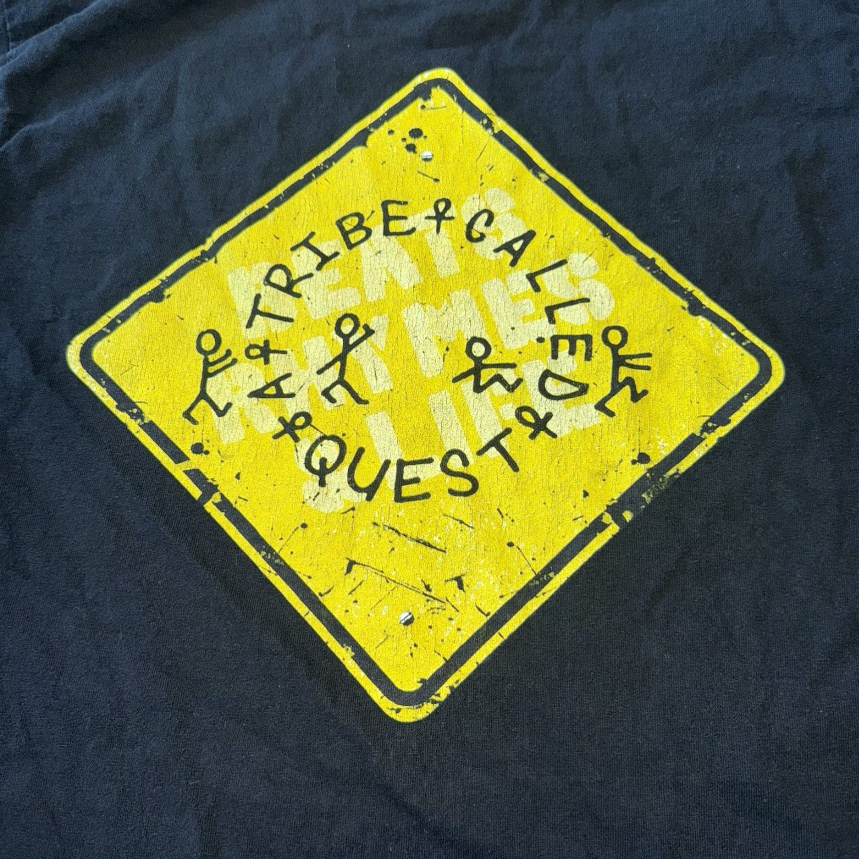 Quest A Tribe Called Quest ATCQ Hip Hop T Shirt Men’s Medium 90s Black Cotton Crew Neck Short Sleeve Solid Graphic Print Double-Sided Regular ATCQ Brand Men Size US M / EU 48-50 / 2 - 5 Thumbnail