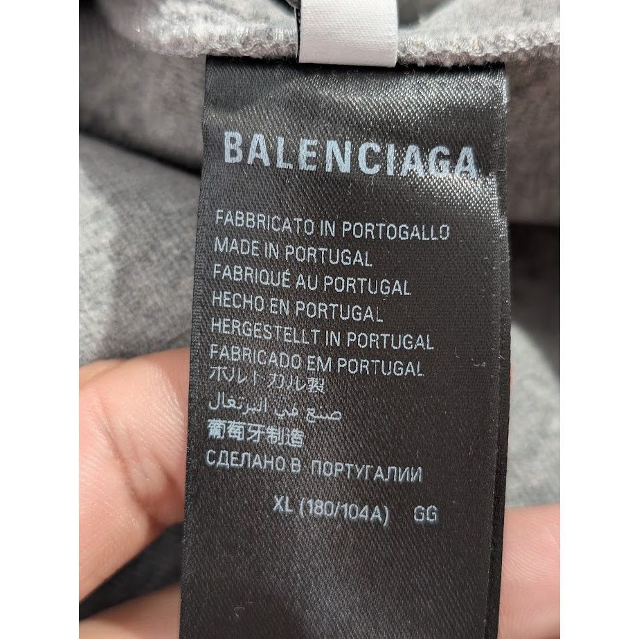 Balenciaga o1rshd1 Fitted Zip Up Hoodie in Heather Grey Size US XL / EU 56 / 4 - 16 Thumbnail