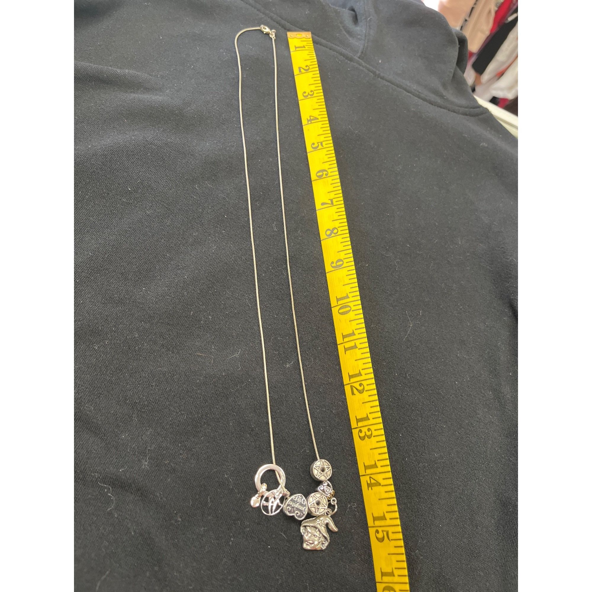 Sterling Silver Sterling silver 925 wms 14.5" necklace with 6 charms SKU 984 Size ONE SIZE - 1 Thumbnail