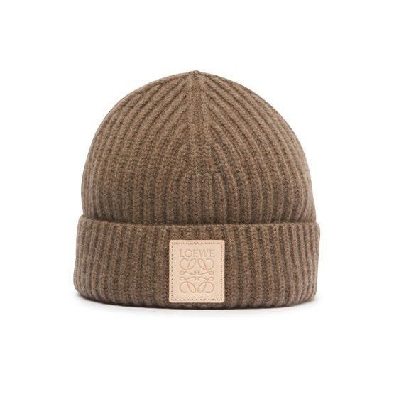LOEWE Anagram Knit Brown Cashmere Beanie Hat New & Authentic  display picture 1
