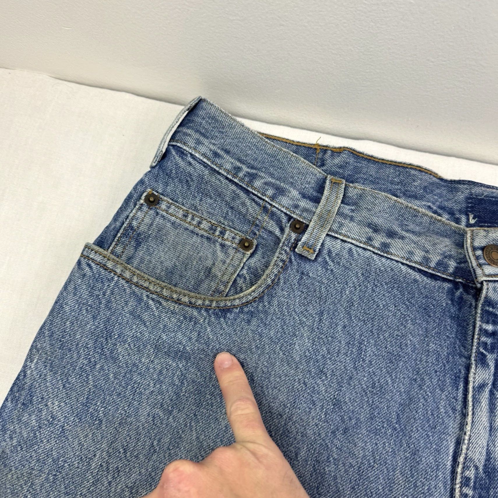 Abercrombie & Fitch VINTAGE Abercrombie & Fitch Jeans Hipster Y2K 90s Grunge Punk Baggy Wide-Leg Adult 38x32 Blue Mens Size US 38 / EU 54 - 4 Thumbnail
