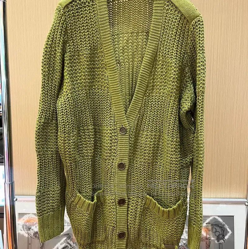 Burberry Burberry Green Cotton Blend Cardigan for Women. Size XXS / US 00 / IT 34 - 2 Thumbnail