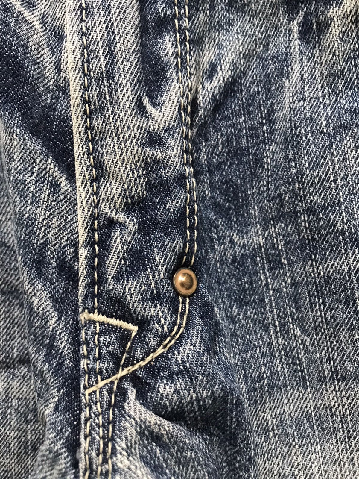 Japanese Brand BLUE WAY Modern Vintage Abstract Back Zipper Pockets Jeans Size US 30 / EU 46 - 7 Thumbnail